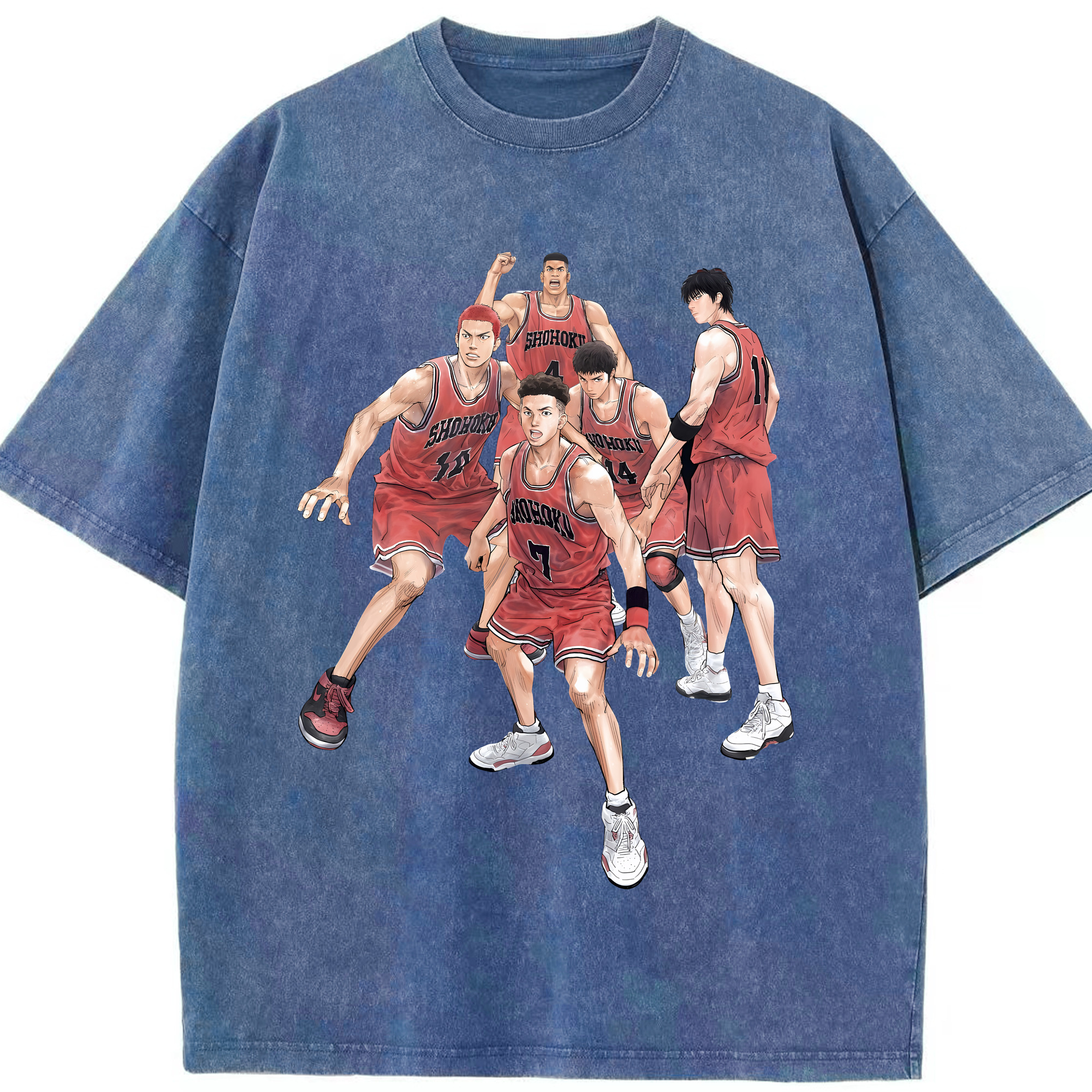 （画像用） SLAM DUNK／スラムダンク 綿100% ヴィンテージ風 半袖Tシャツ（フロントプリント）