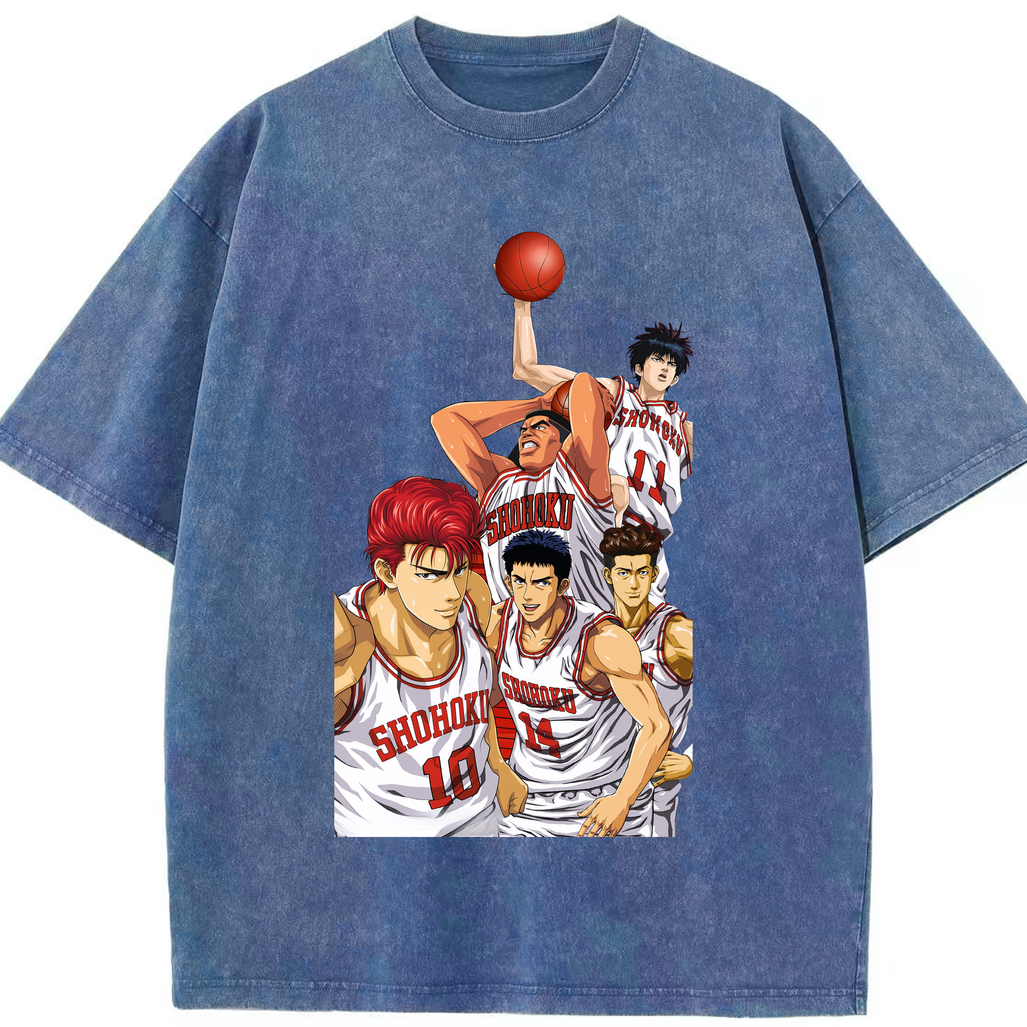 （画像用） SLAM DUNK／スラムダンク 綿100% ヴィンテージ風 半袖Tシャツ（フロントプリント）