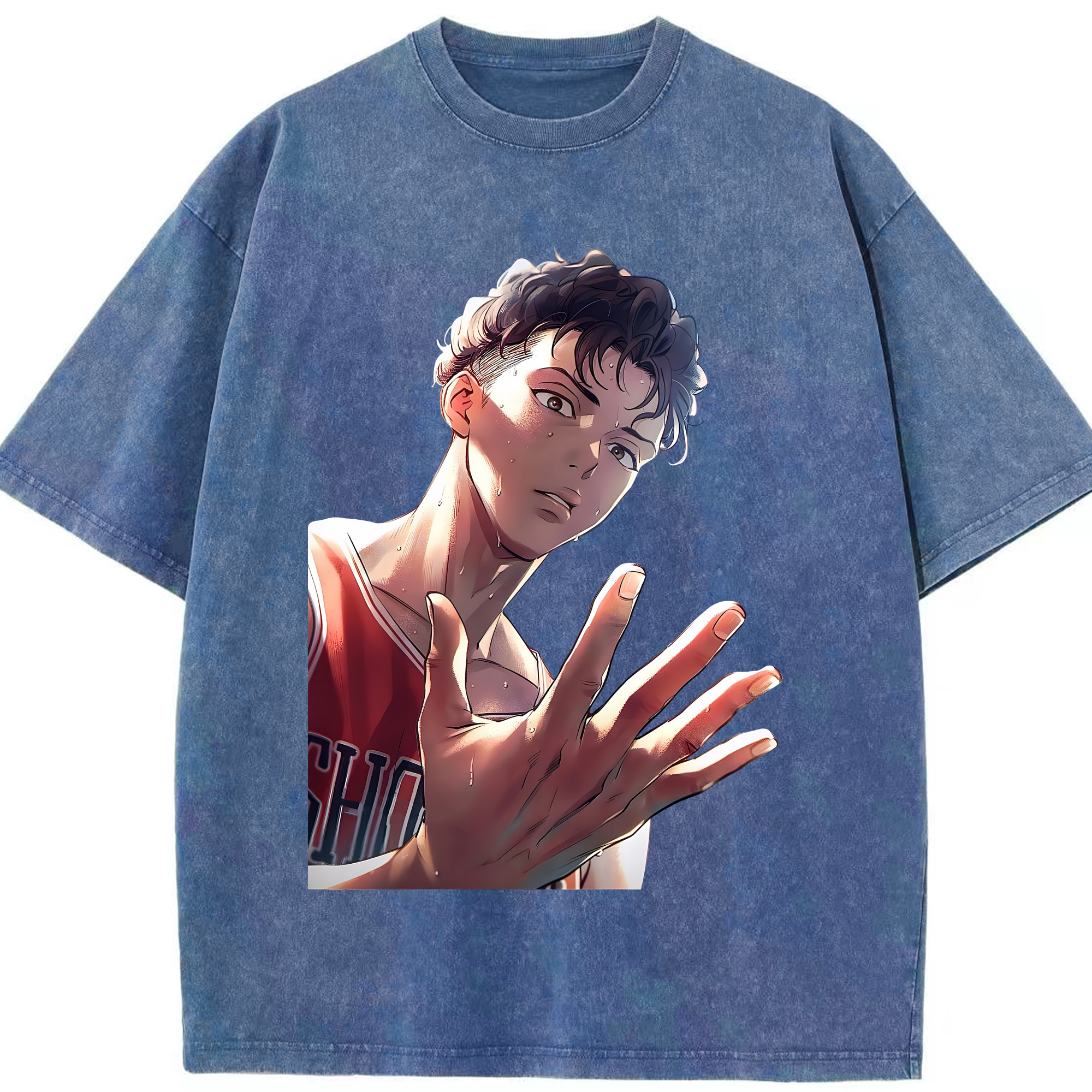 （画像用） SLAM DUNK／スラムダンク 綿100% ヴィンテージ風 半袖Tシャツ（フロントプリント）