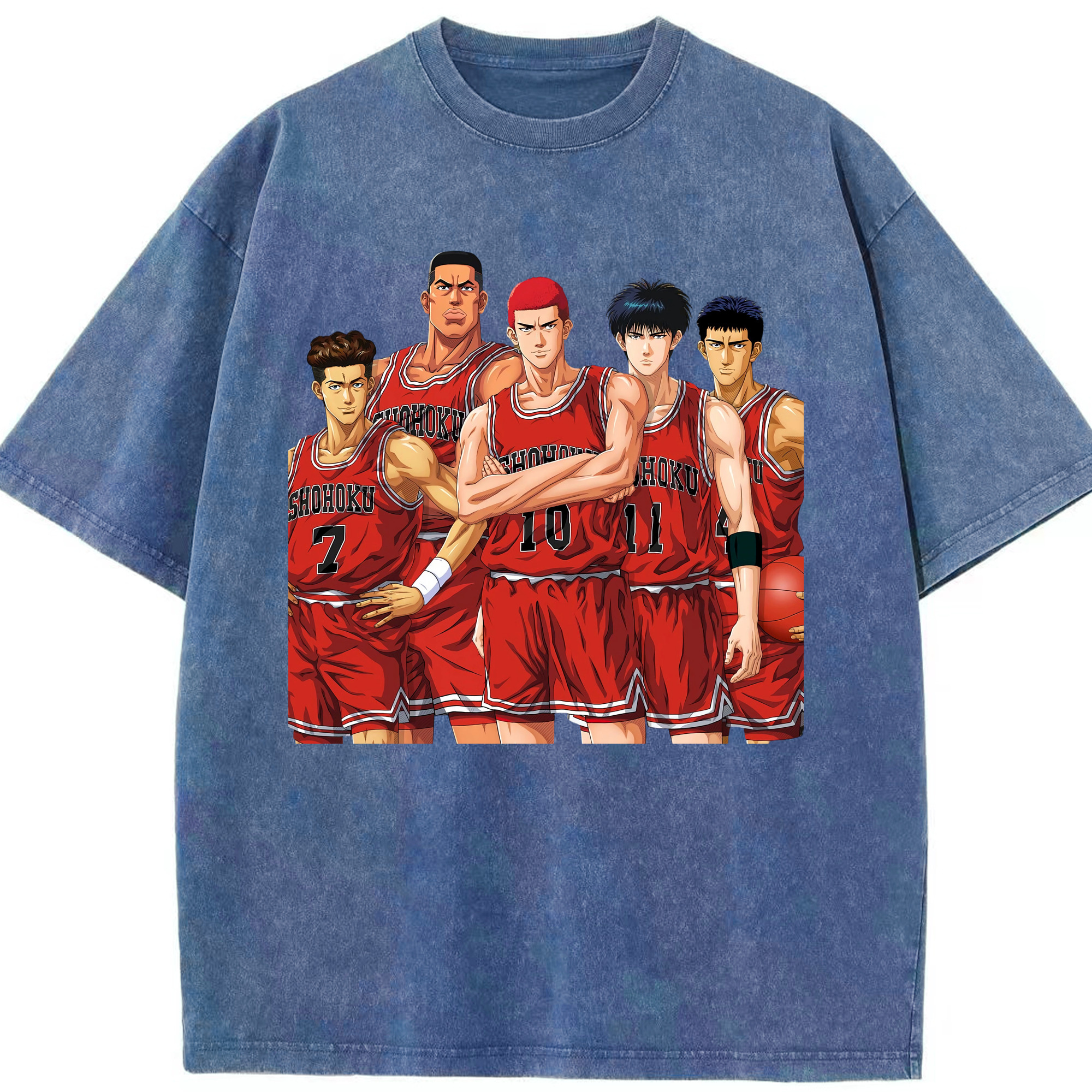 （画像用） SLAM DUNK／スラムダンク 綿100% ヴィンテージ風 半袖Tシャツ（フロントプリント）