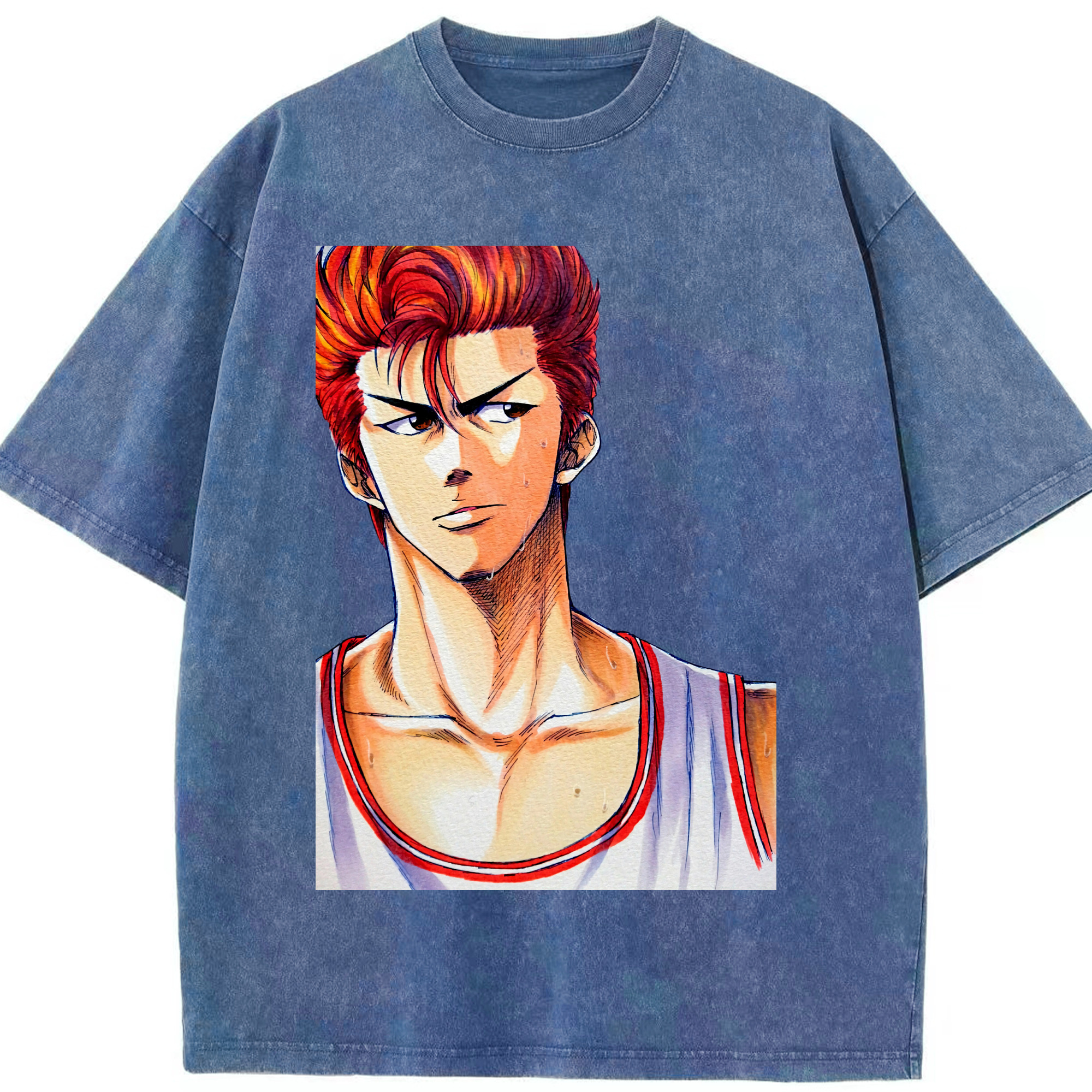 （画像用） SLAM DUNK／スラムダンク 綿100% ヴィンテージ風 半袖Tシャツ（フロントプリント）