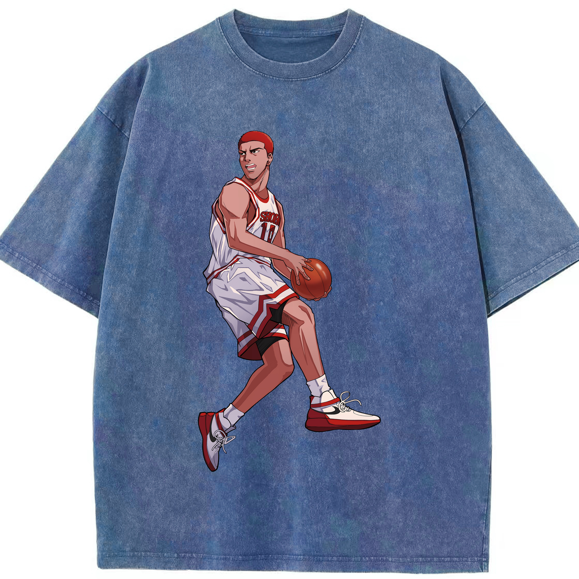 （画像用） SLAM DUNK／スラムダンク 綿100% ヴィンテージ風 半袖Tシャツ（フロントプリント）