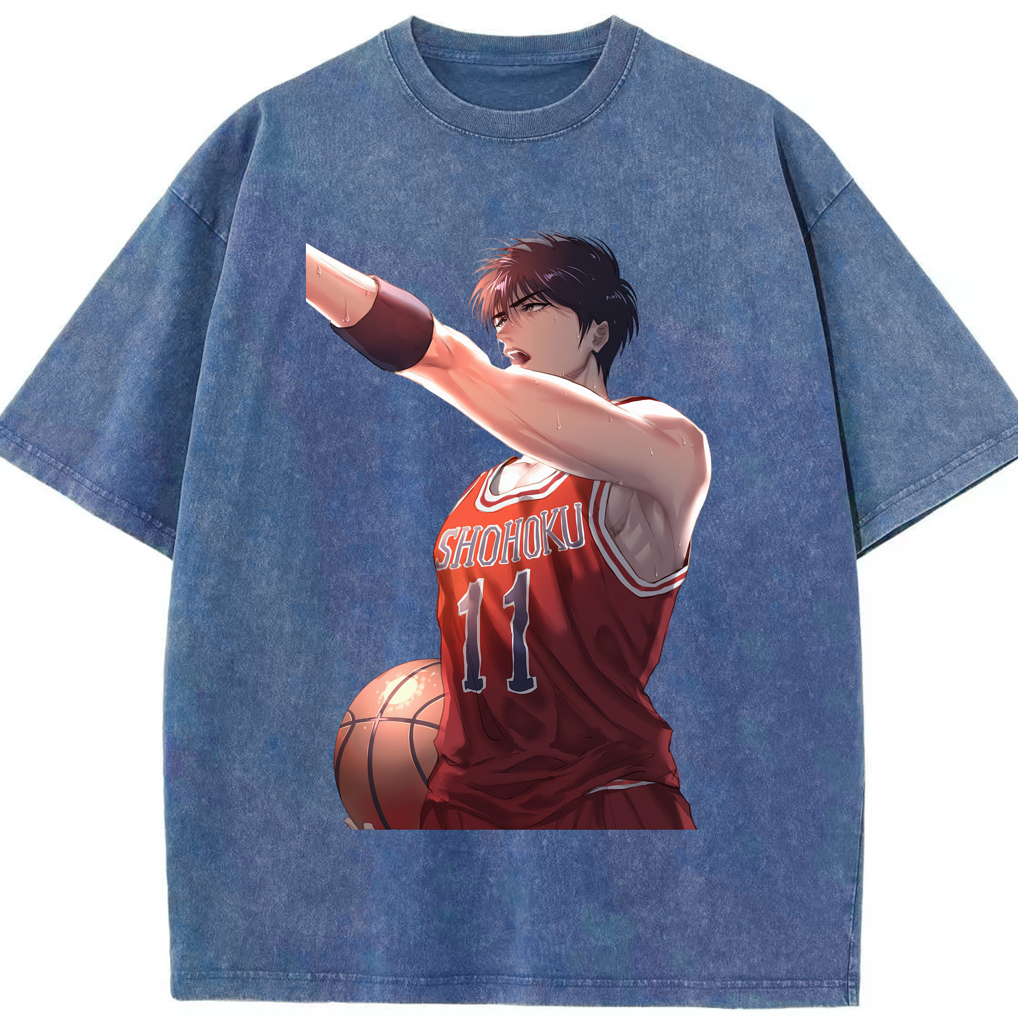 （画像用） SLAM DUNK／スラムダンク 綿100% ヴィンテージ風 半袖Tシャツ（フロントプリント）