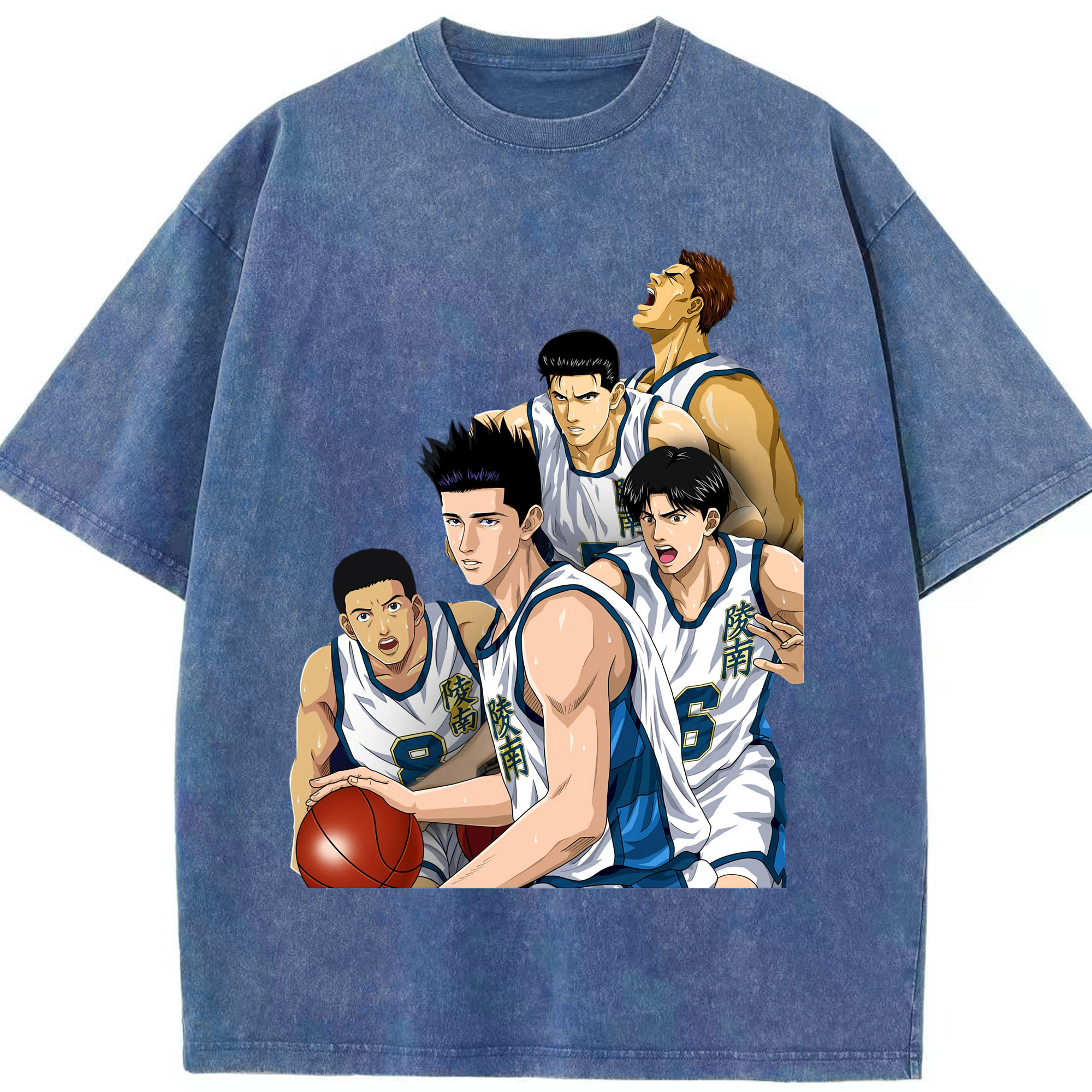 （画像用） SLAM DUNK／スラムダンク 綿100% ヴィンテージ風 半袖Tシャツ（フロントプリント）