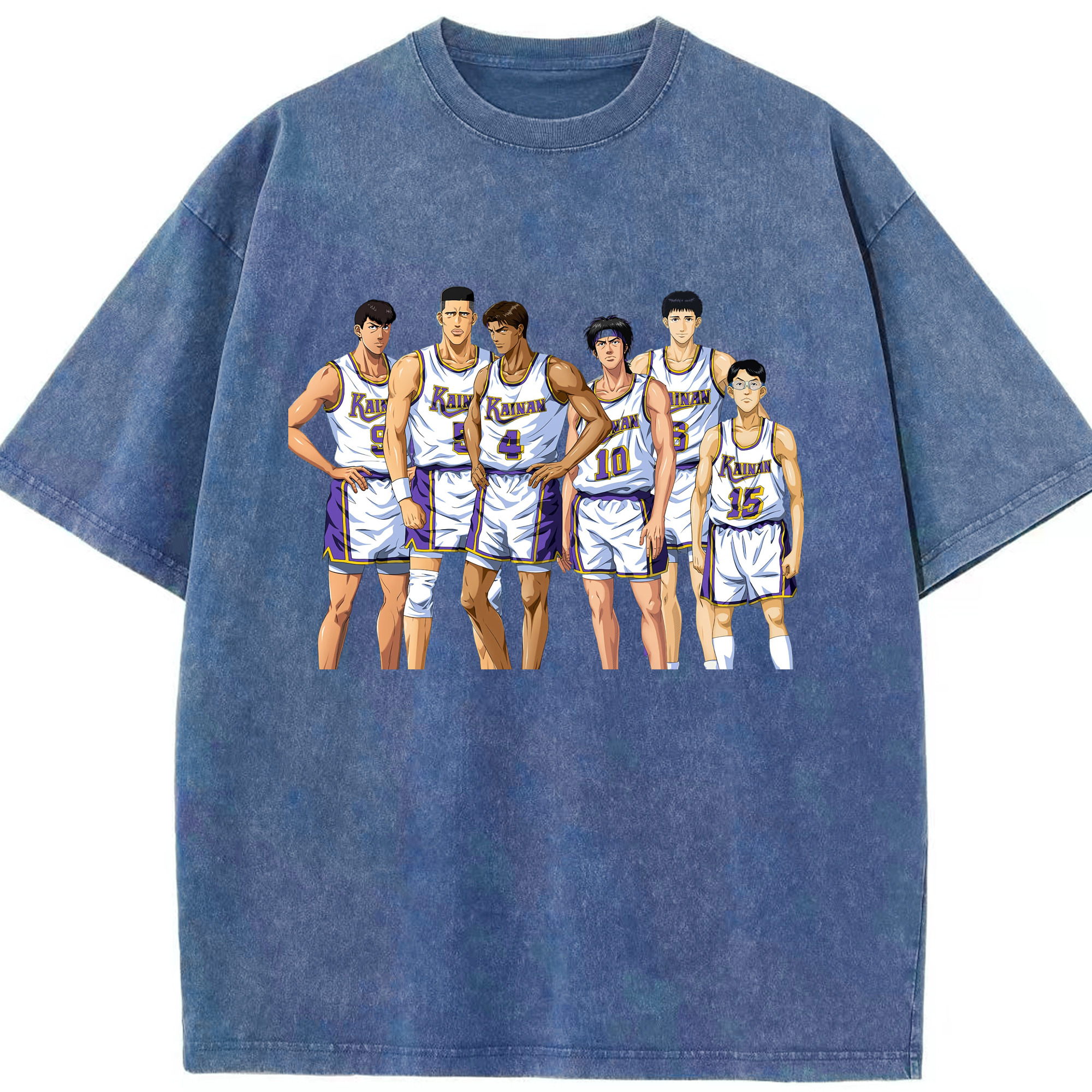（画像用） SLAM DUNK／スラムダンク 綿100% ヴィンテージ風 半袖Tシャツ（フロントプリント）