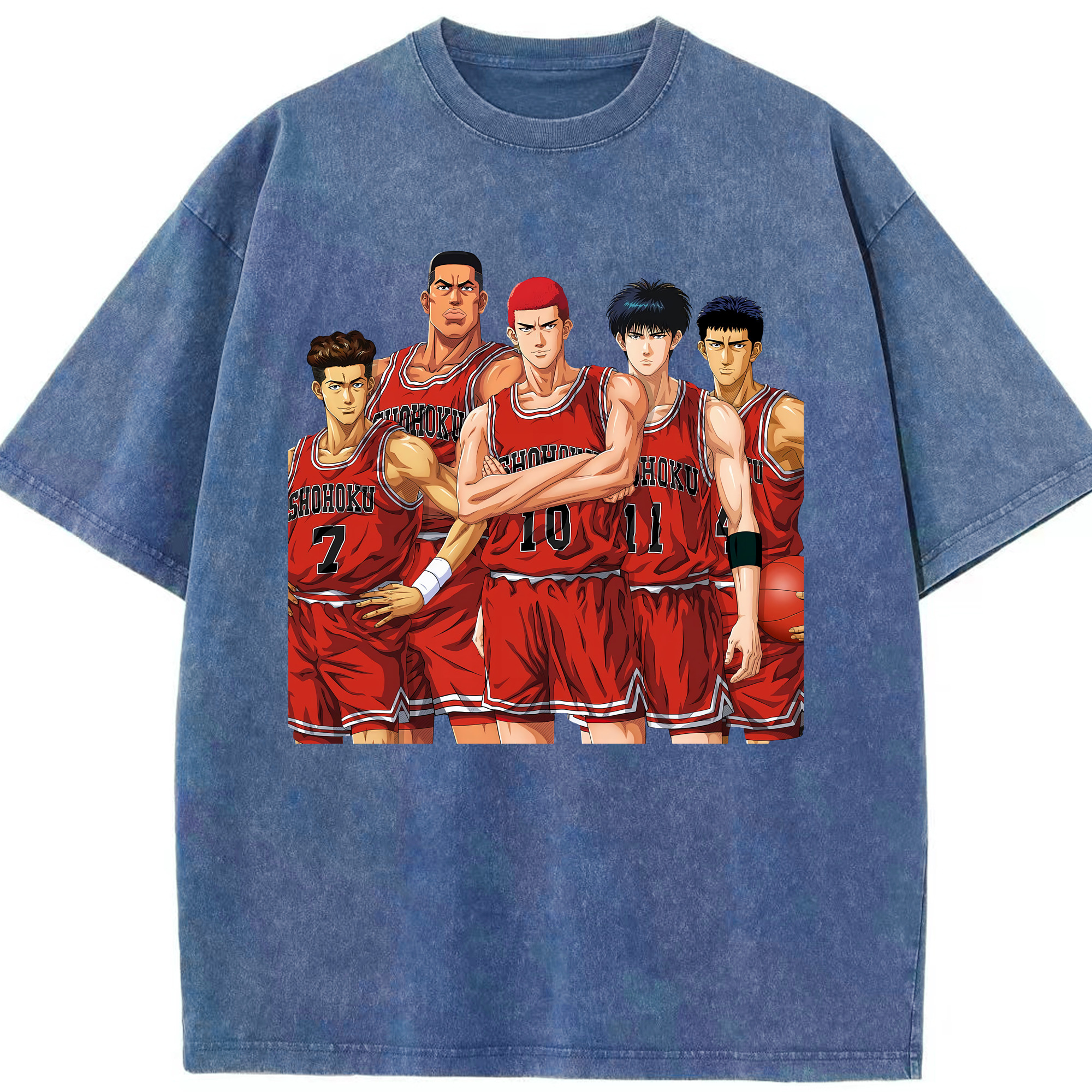 （画像用） SLAM DUNK／スラムダンク 綿100% ヴィンテージ風 半袖Tシャツ（フロントプリント）