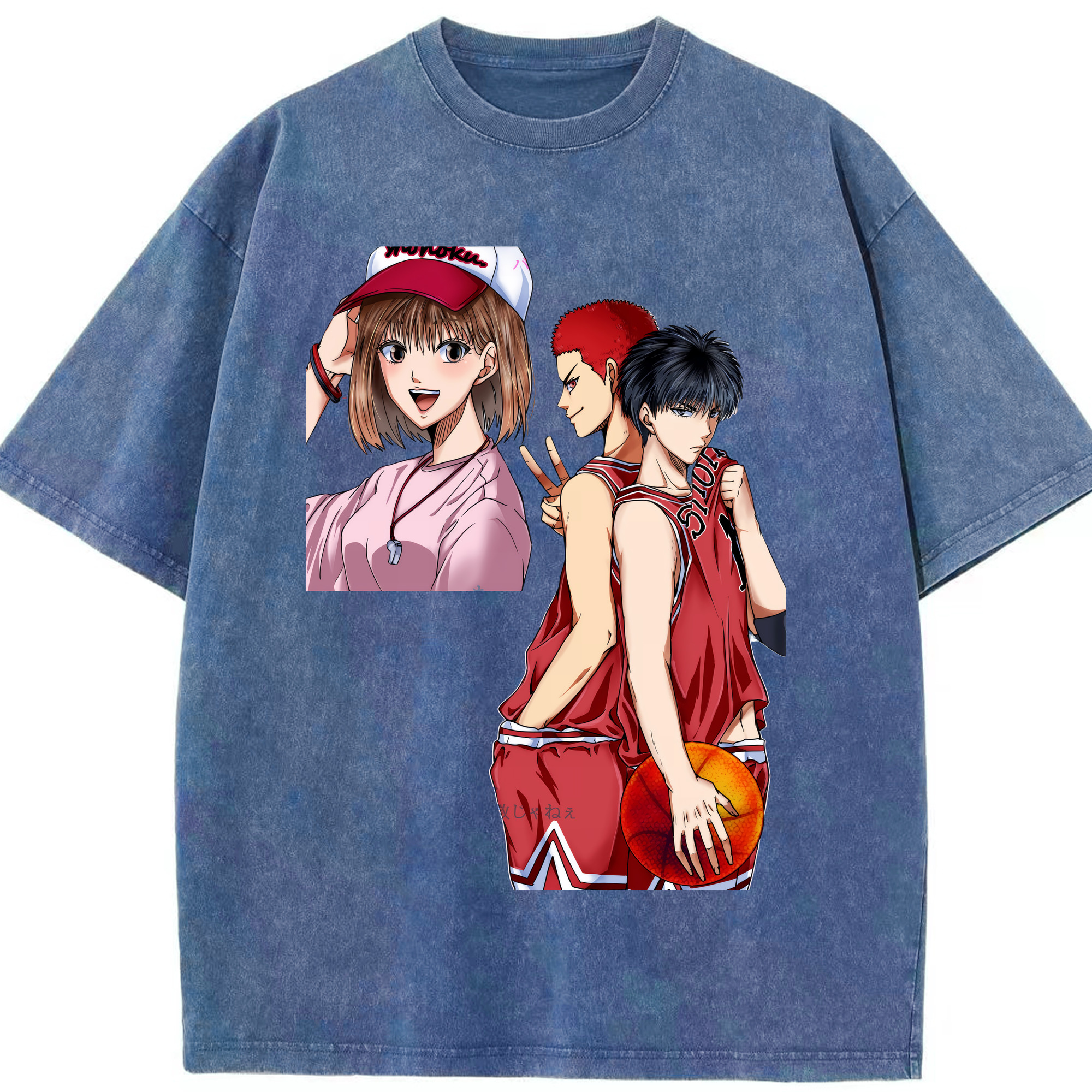 （画像用） SLAM DUNK／スラムダンク 綿100% ヴィンテージ風 半袖Tシャツ（フロントプリント）