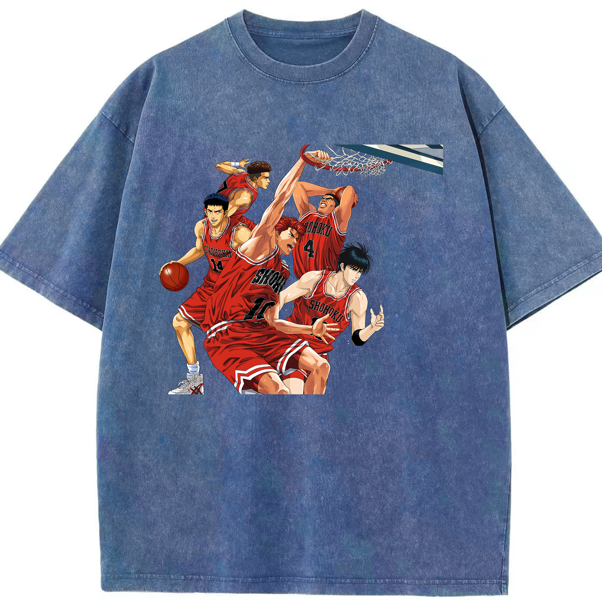 （画像用） SLAM DUNK／スラムダンク 綿100% ヴィンテージ風 半袖Tシャツ（フロントプリント）