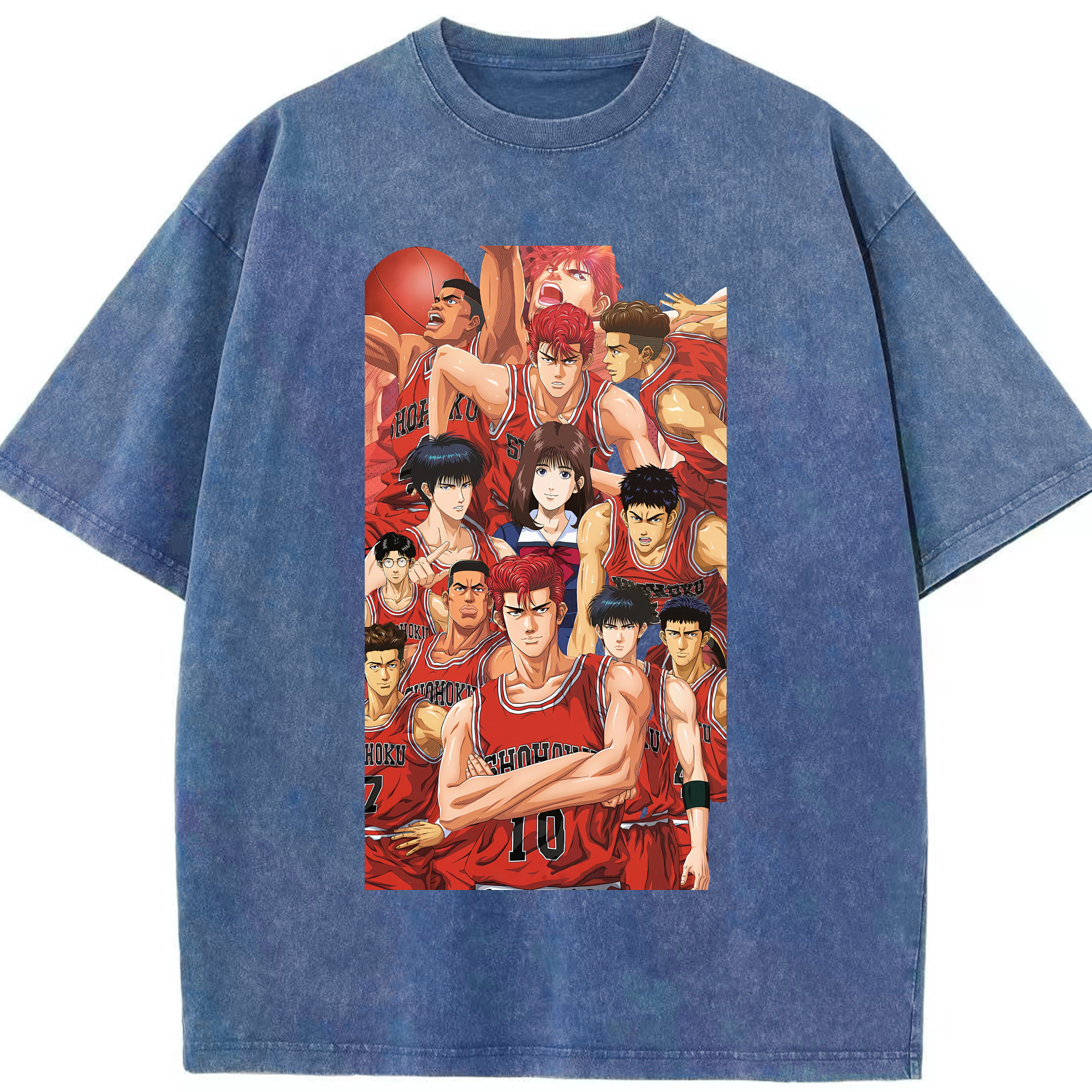 （画像用） SLAM DUNK／スラムダンク 綿100% ヴィンテージ風 半袖Tシャツ（フロントプリント）