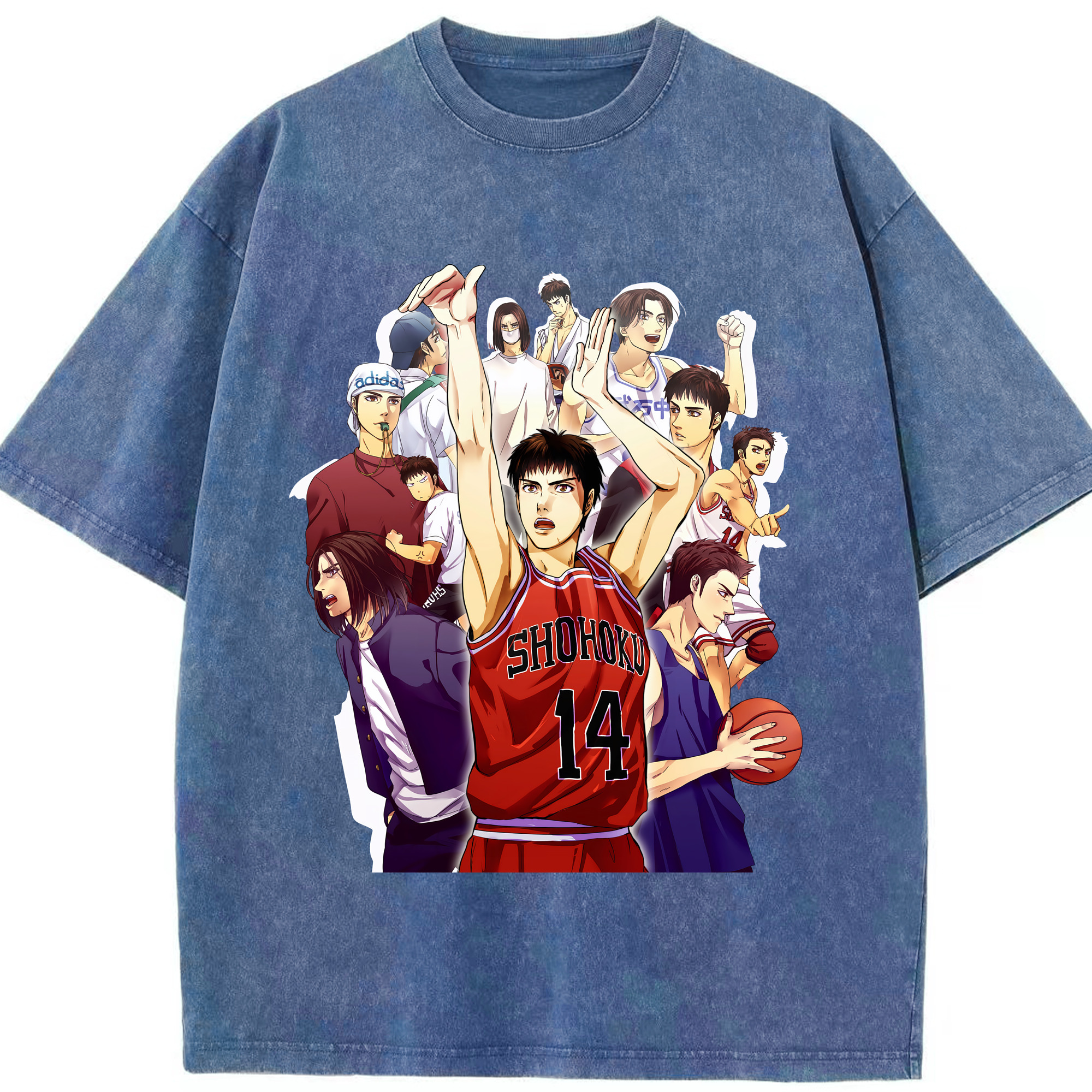 （画像用） SLAM DUNK／スラムダンク 綿100% ヴィンテージ風 半袖Tシャツ（フロントプリント）