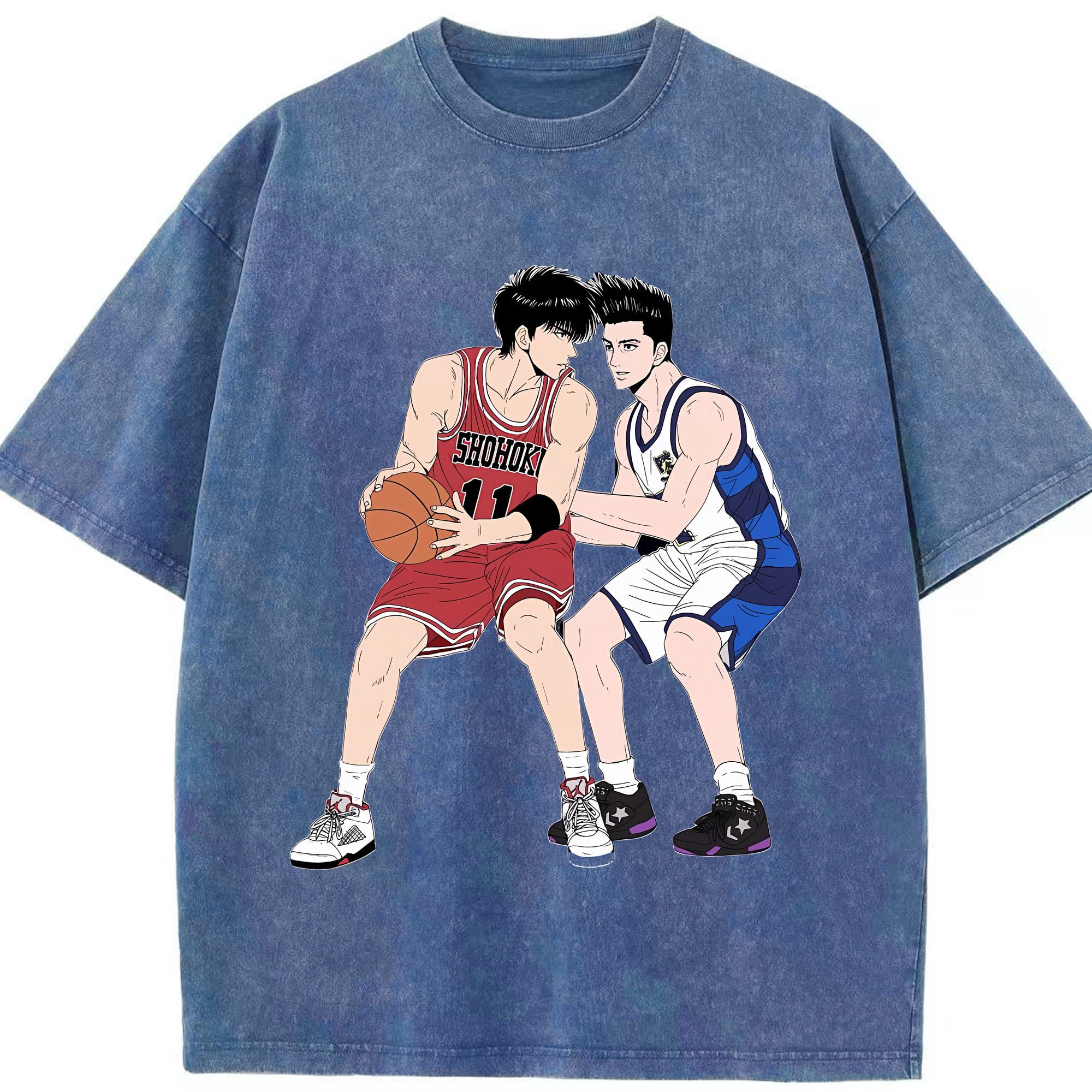 （画像用） SLAM DUNK／スラムダンク 綿100% ヴィンテージ風 半袖Tシャツ（フロントプリント）