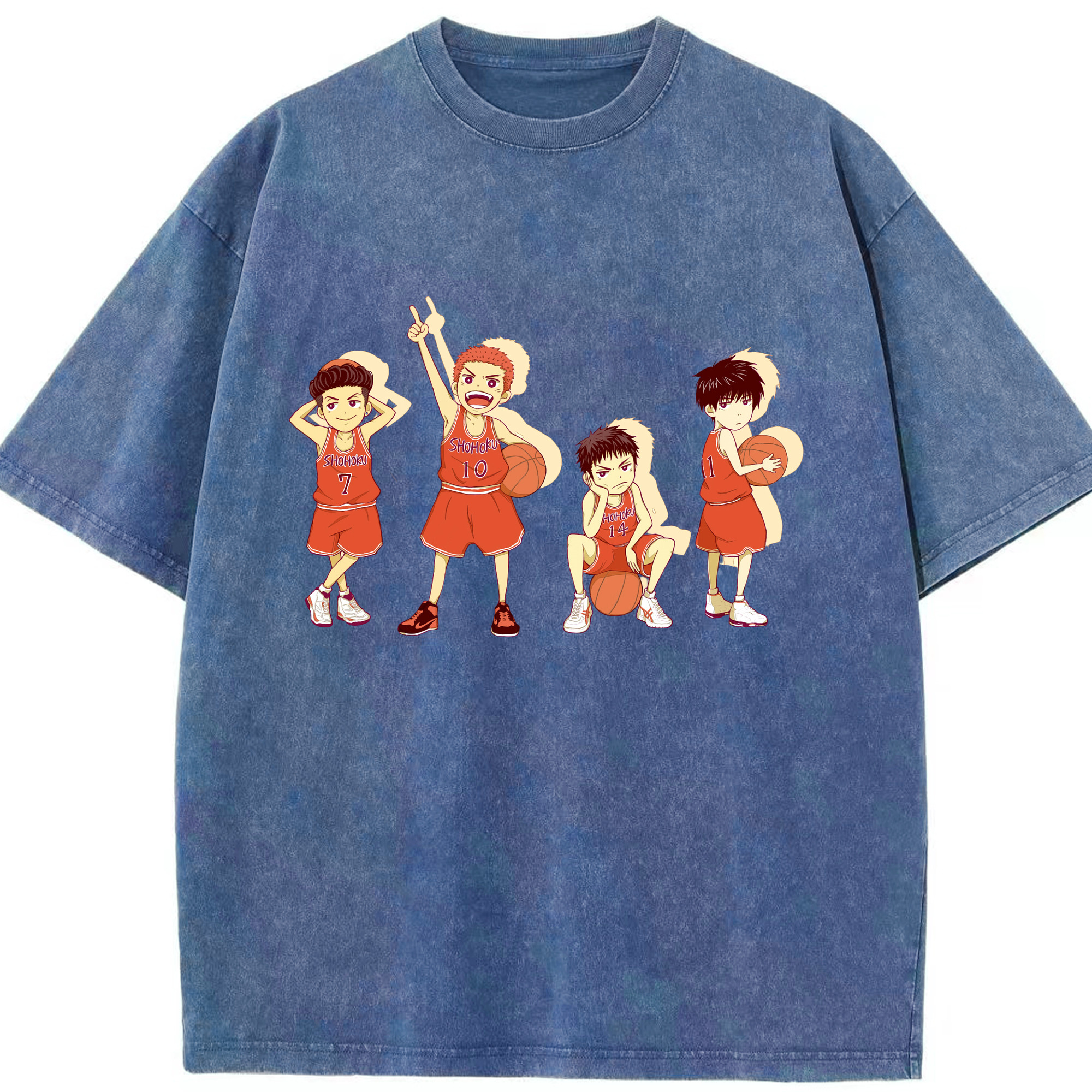（画像用） SLAM DUNK／スラムダンク 綿100% ヴィンテージ風 半袖Tシャツ（フロントプリント）