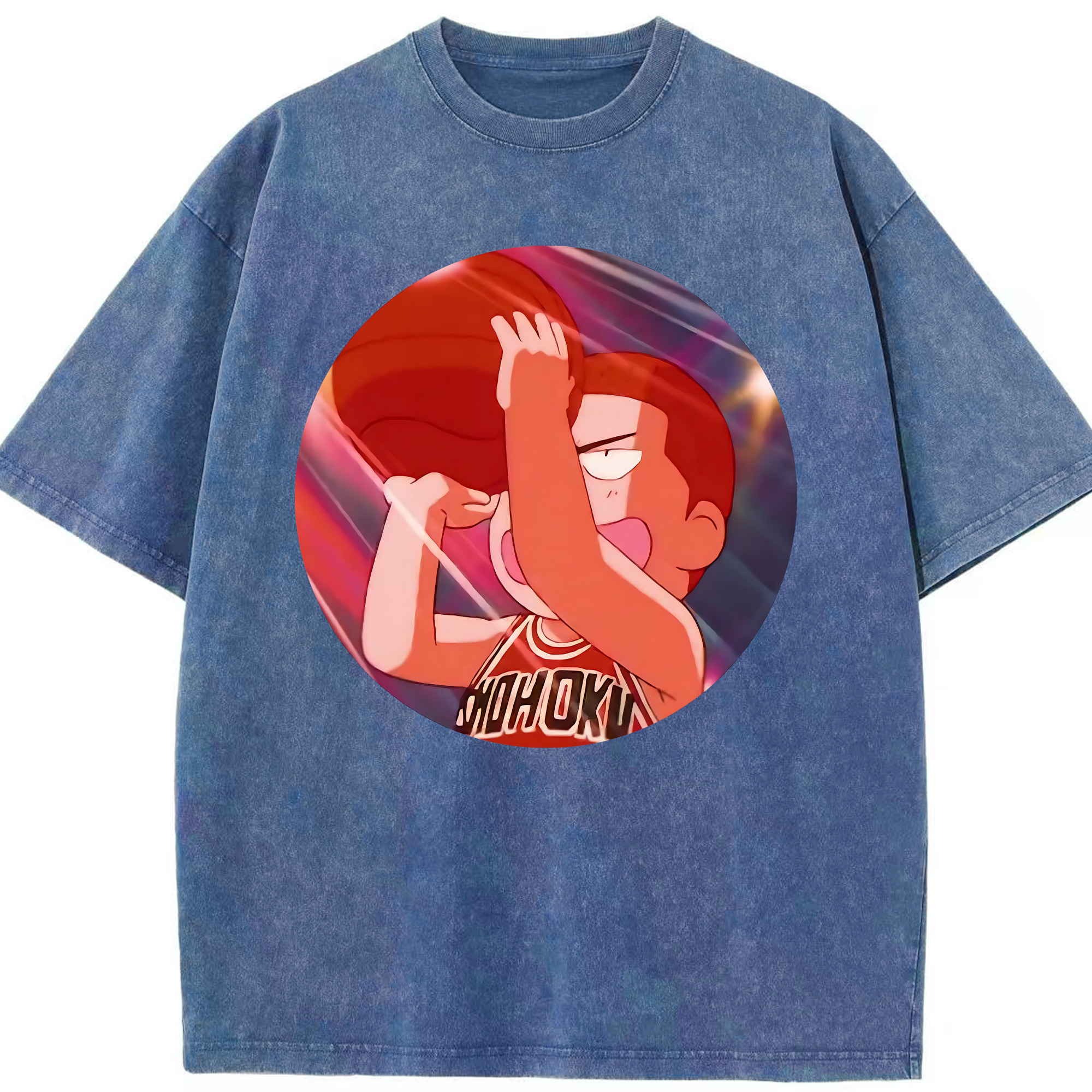 （画像用） SLAM DUNK／スラムダンク 綿100% ヴィンテージ風 半袖Tシャツ（フロントプリント）