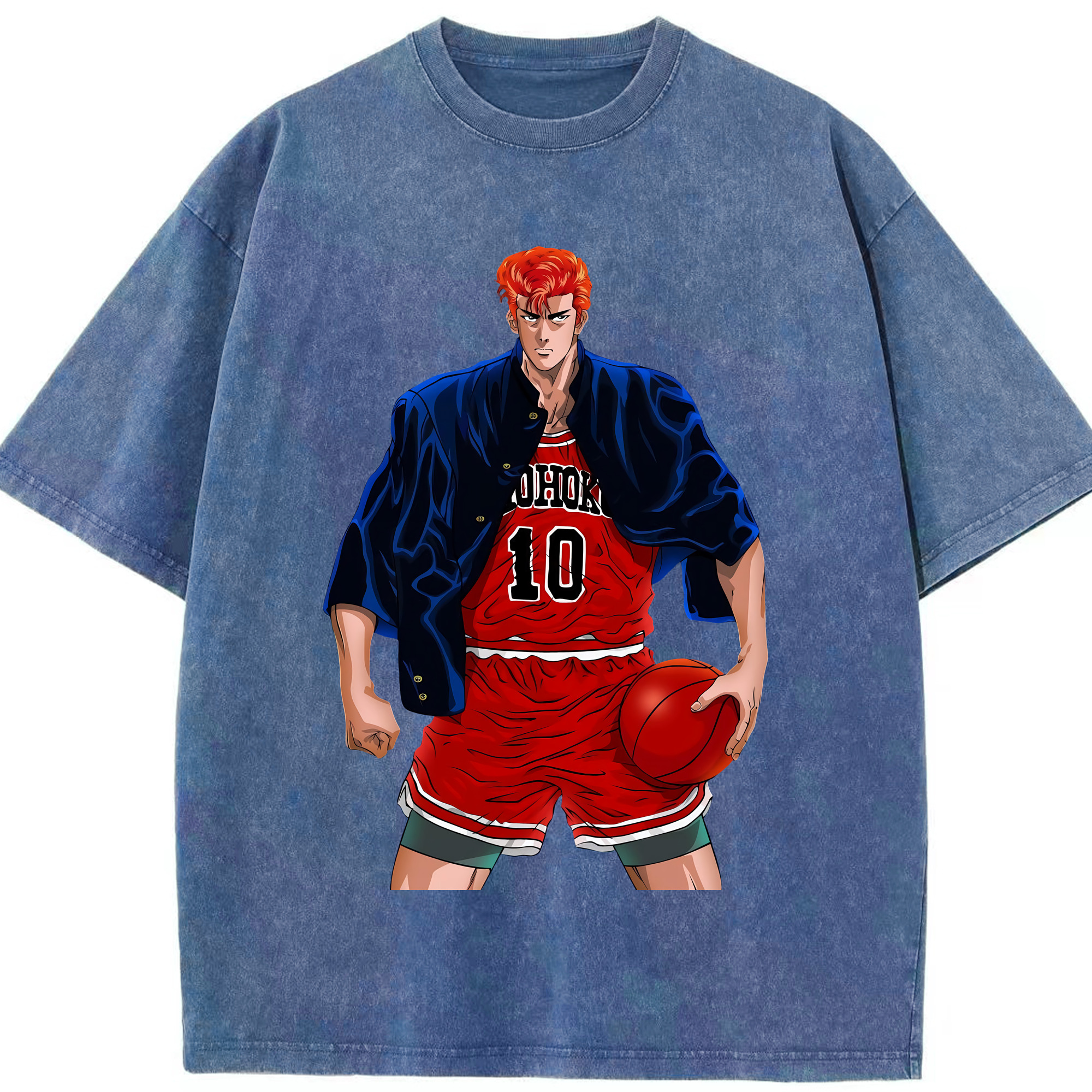 （画像用） SLAM DUNK／スラムダンク 綿100% ヴィンテージ風 半袖Tシャツ（フロントプリント）