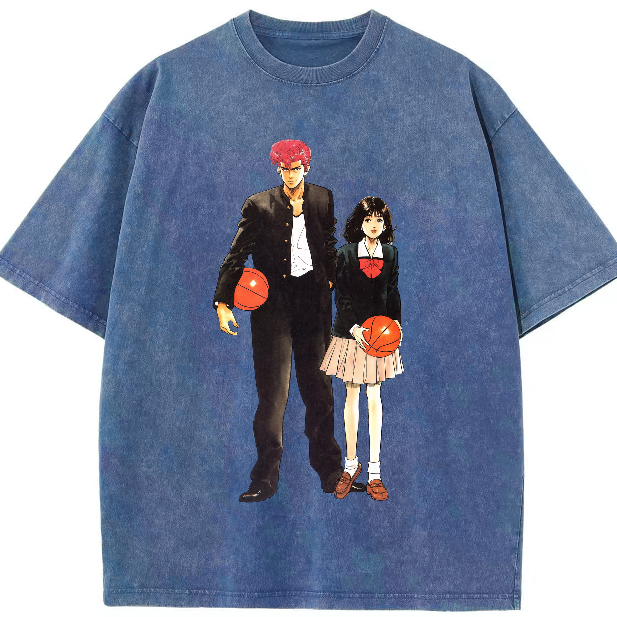 （画像用） SLAM DUNK／スラムダンク 綿100% ヴィンテージ風 半袖Tシャツ（フロントプリント）