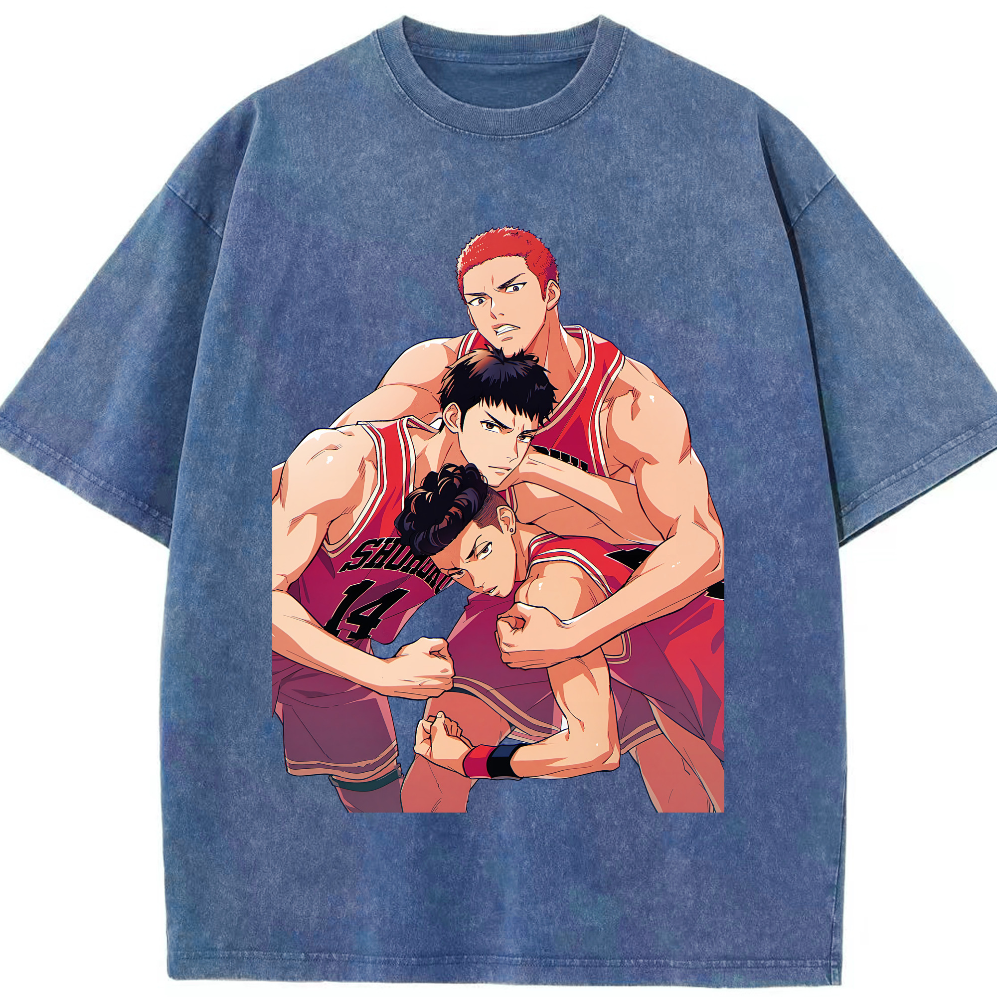（画像用） SLAM DUNK／スラムダンク 綿100% ヴィンテージ風 半袖Tシャツ（フロントプリント）