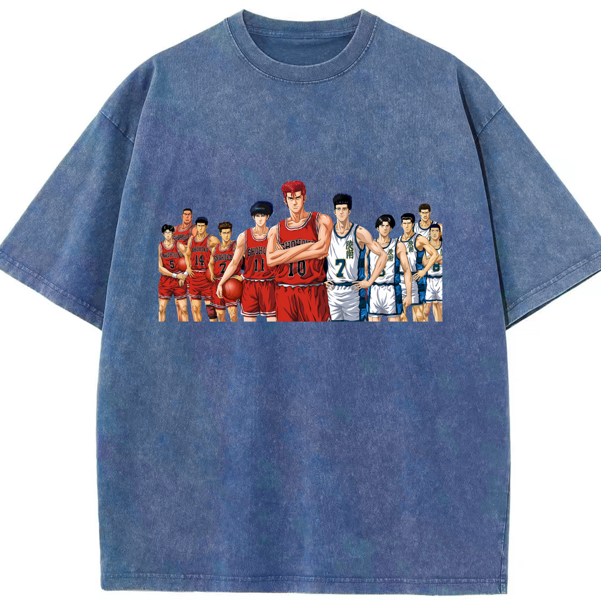 （画像用） SLAM DUNK／スラムダンク 綿100% ヴィンテージ風 半袖Tシャツ（フロントプリント）