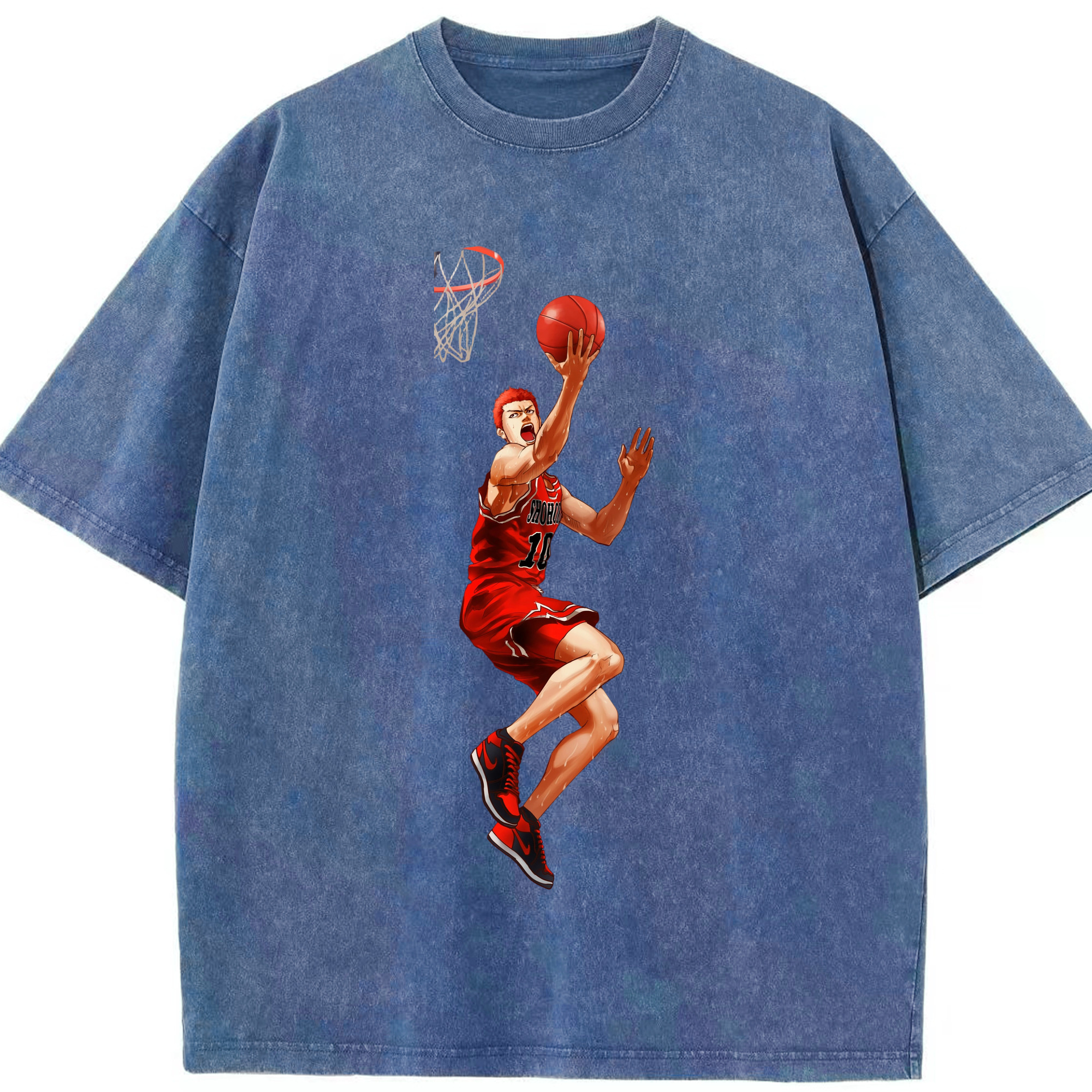 （画像用） SLAM DUNK／スラムダンク 綿100% ヴィンテージ風 半袖Tシャツ（フロントプリント）