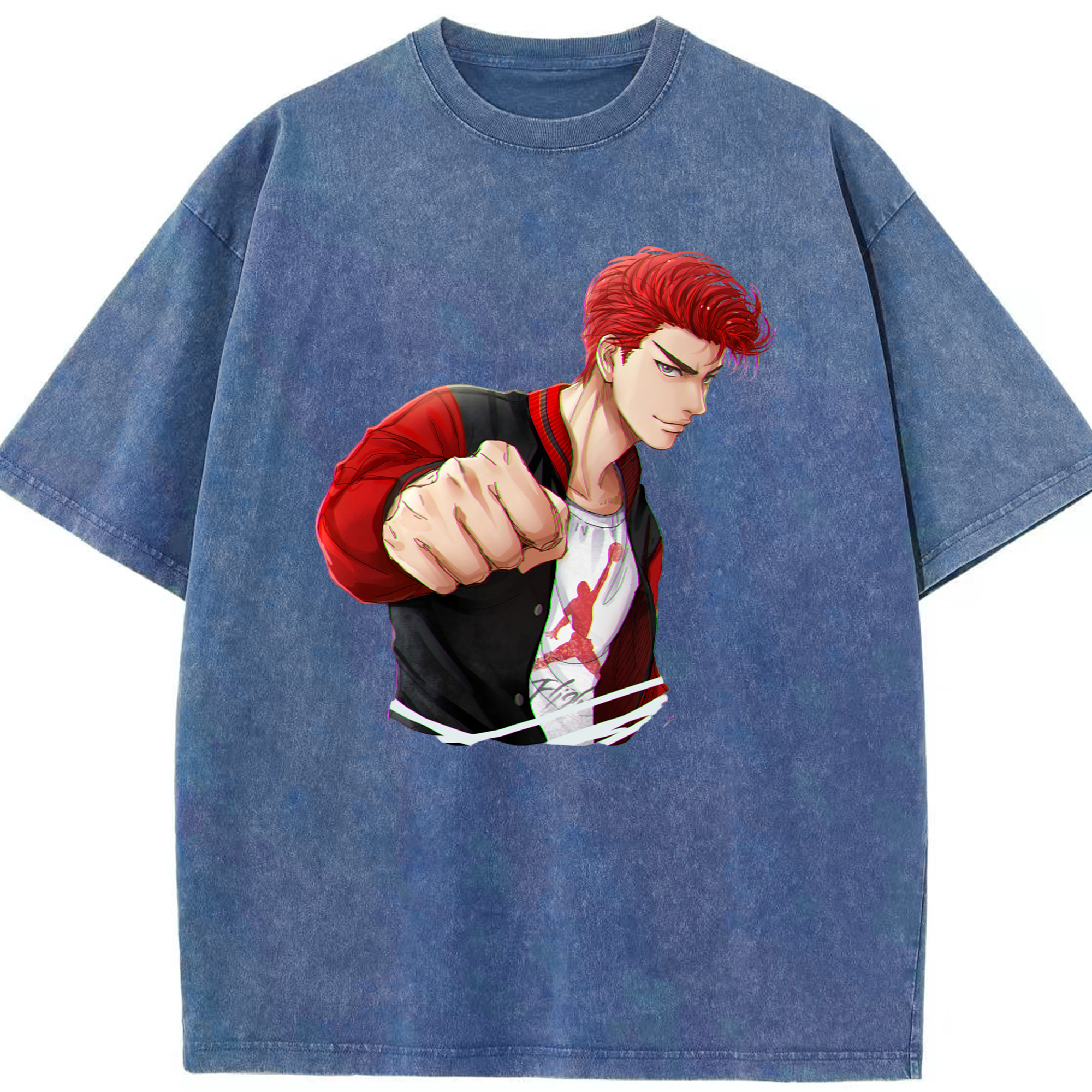 （画像用） SLAM DUNK／スラムダンク 綿100% ヴィンテージ風 半袖Tシャツ（フロントプリント）