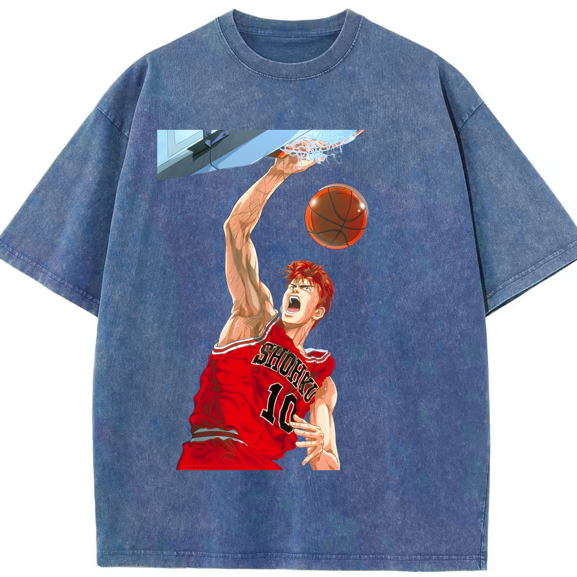 （画像用） SLAM DUNK／スラムダンク 綿100% ヴィンテージ風 半袖Tシャツ（フロントプリント）