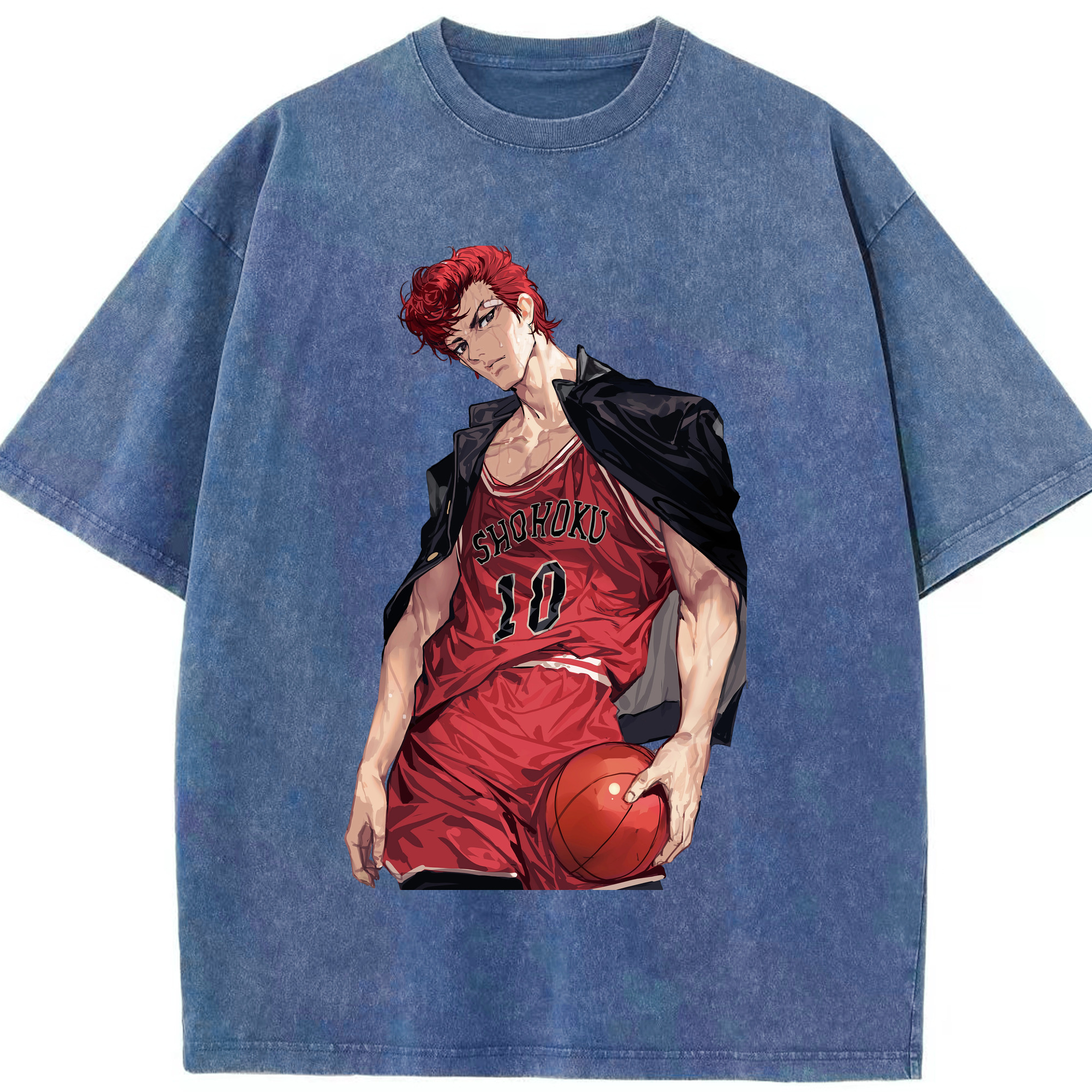 （画像用） SLAM DUNK／スラムダンク 綿100% ヴィンテージ風 半袖Tシャツ（フロントプリント）
