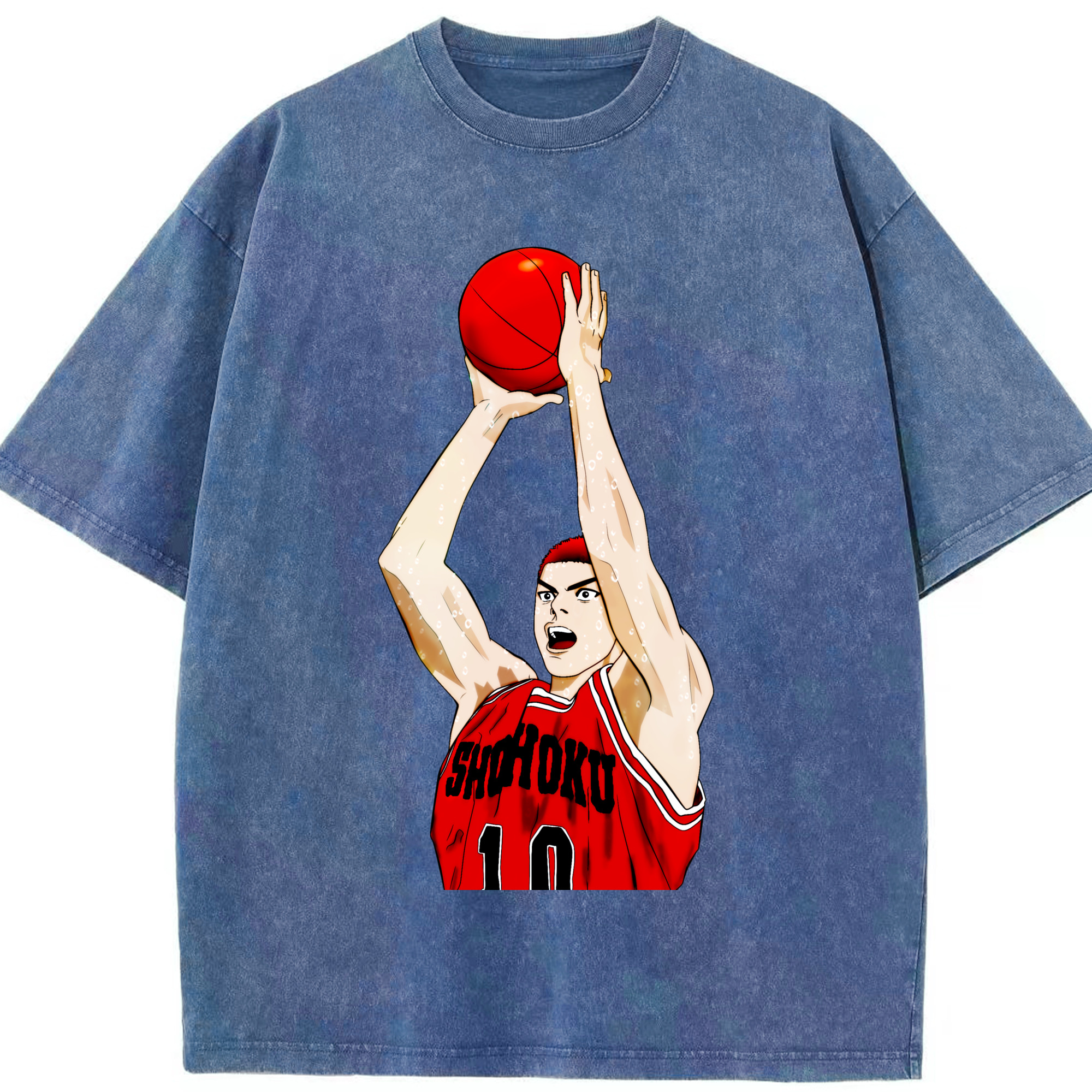 （画像用） SLAM DUNK／スラムダンク 綿100% ヴィンテージ風 半袖Tシャツ（フロントプリント）