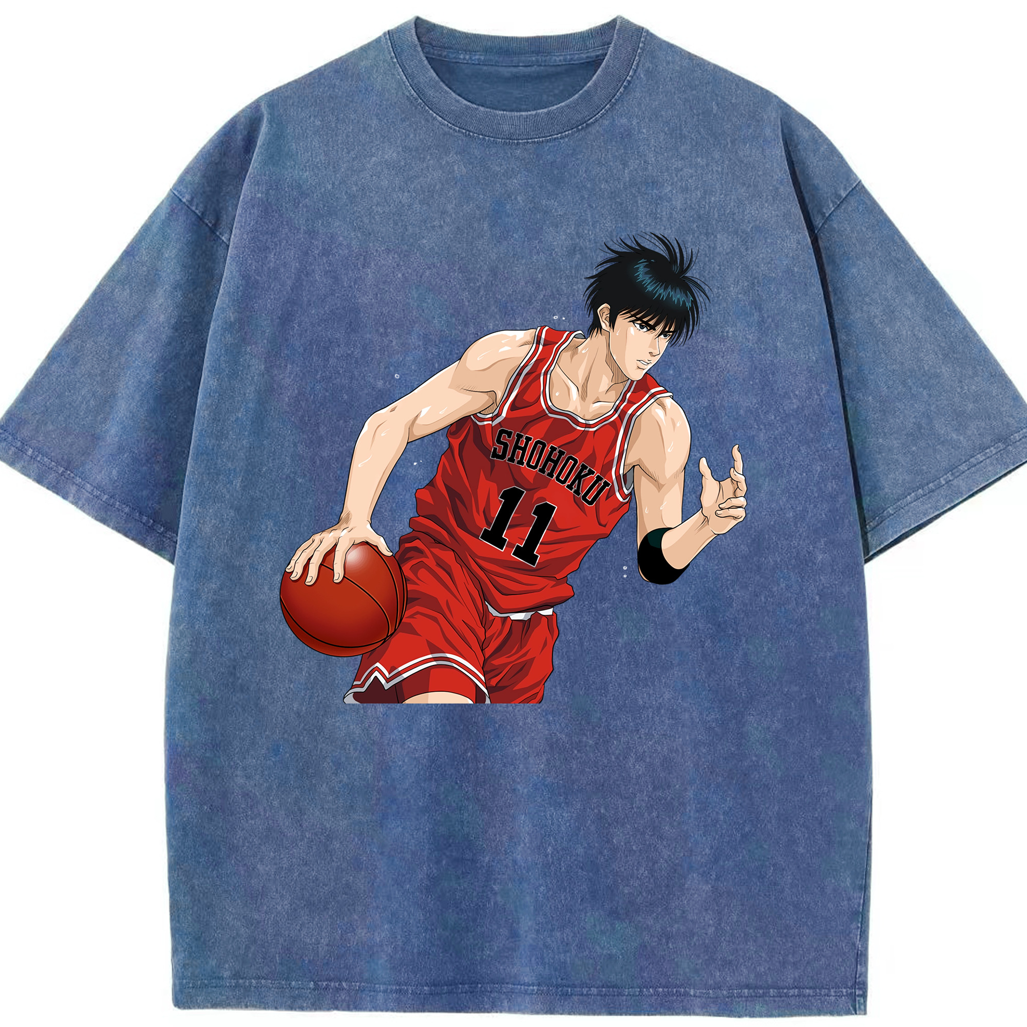 （画像用） SLAM DUNK／スラムダンク 綿100% ヴィンテージ風 半袖Tシャツ（フロントプリント）