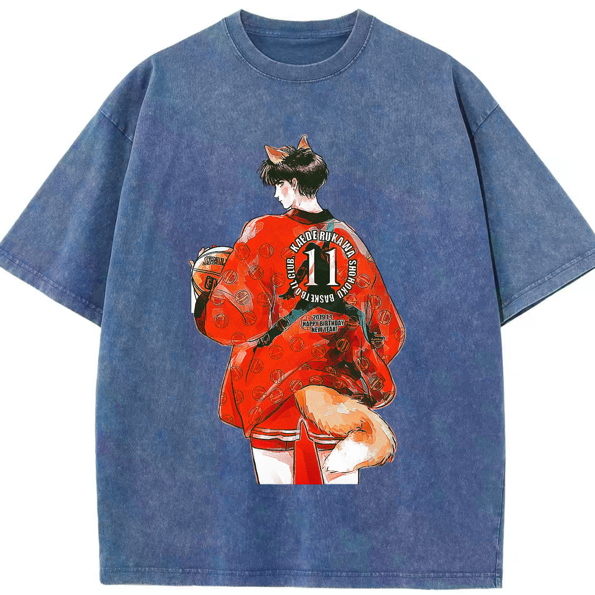 （画像用） SLAM DUNK／スラムダンク 綿100% ヴィンテージ風 半袖Tシャツ（フロントプリント）