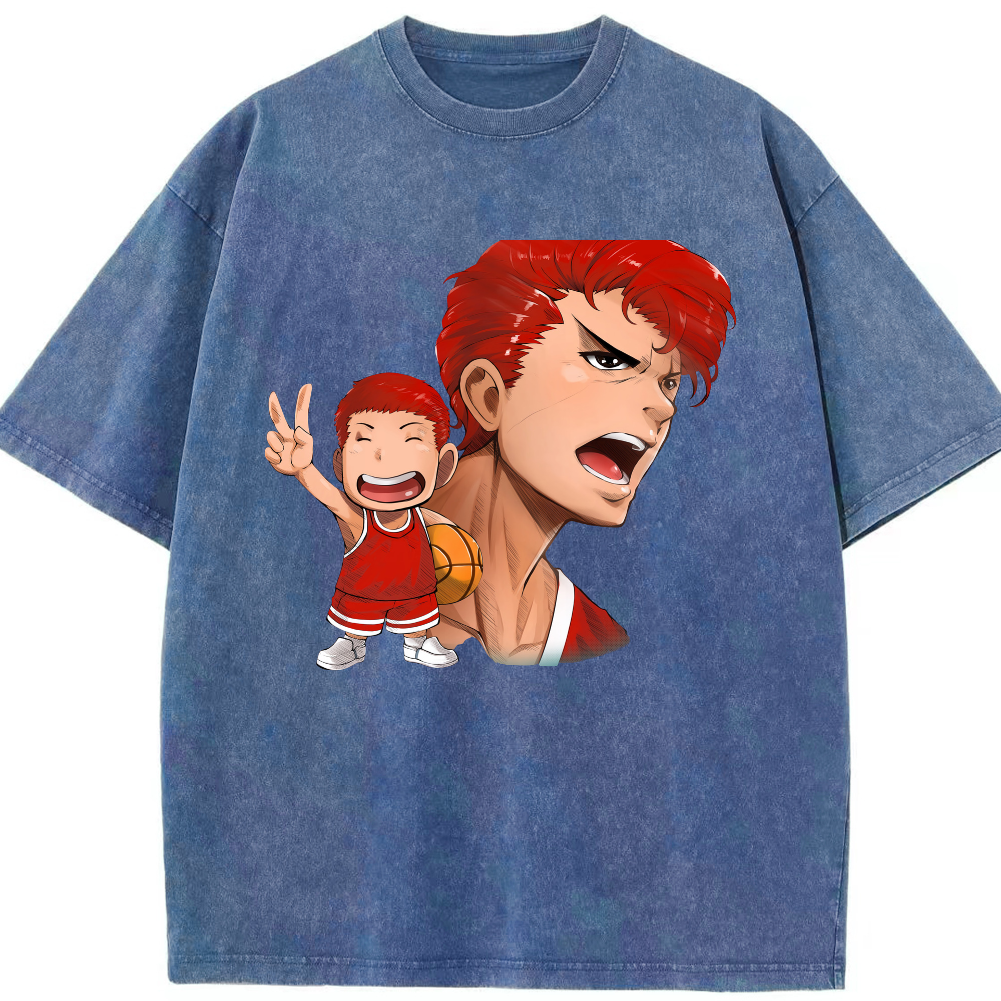 （画像用） SLAM DUNK／スラムダンク 綿100% ヴィンテージ風 半袖Tシャツ（フロントプリント）