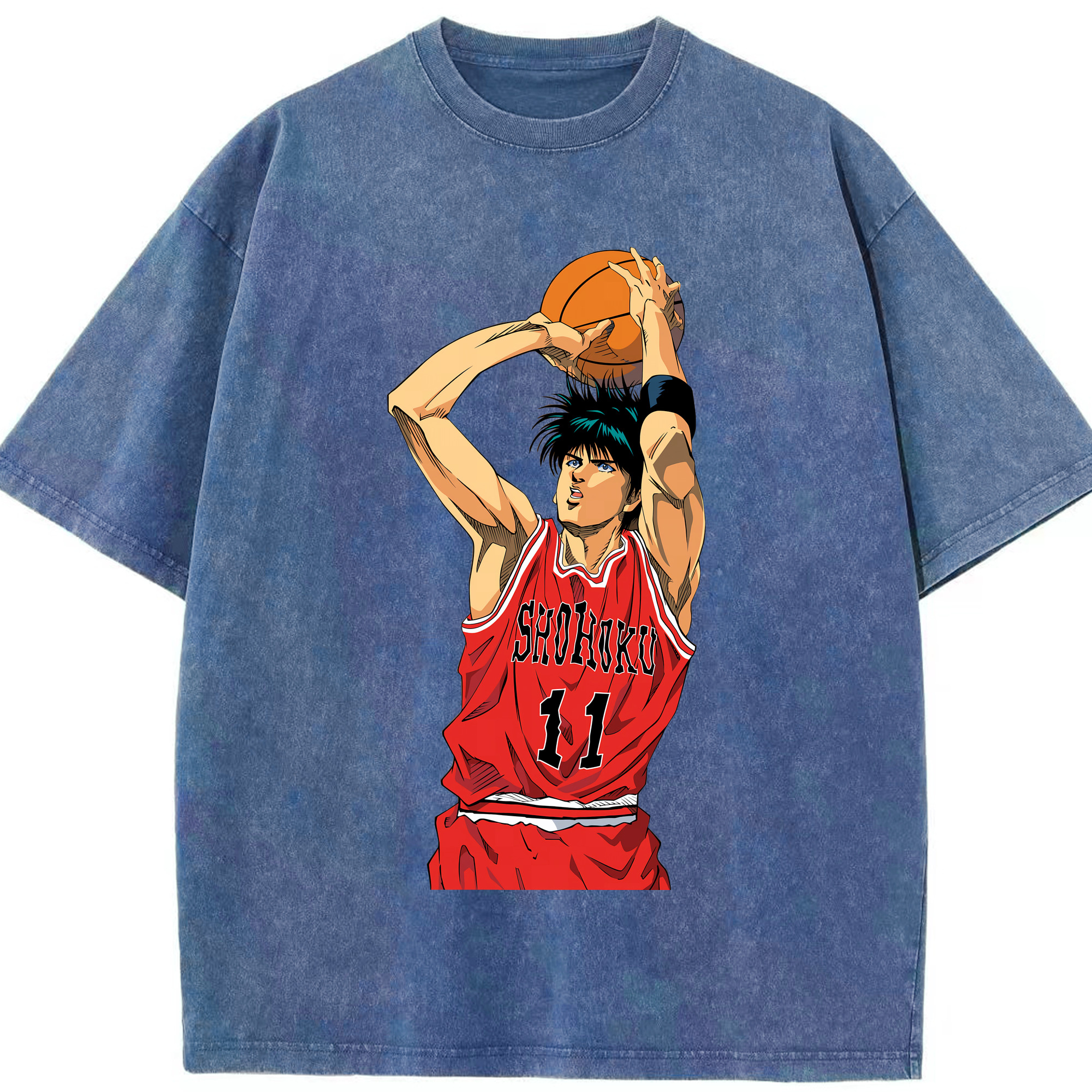 （画像用） SLAM DUNK／スラムダンク 綿100% ヴィンテージ風 半袖Tシャツ（フロントプリント）