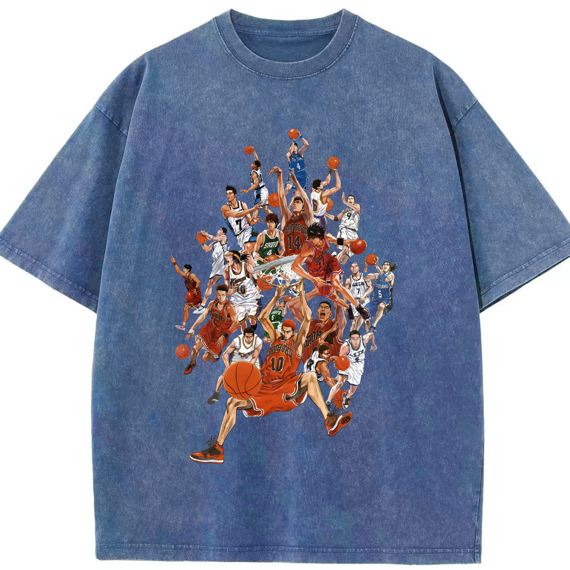 （画像用） SLAM DUNK／スラムダンク 綿100% ヴィンテージ風 半袖Tシャツ（フロントプリント）
