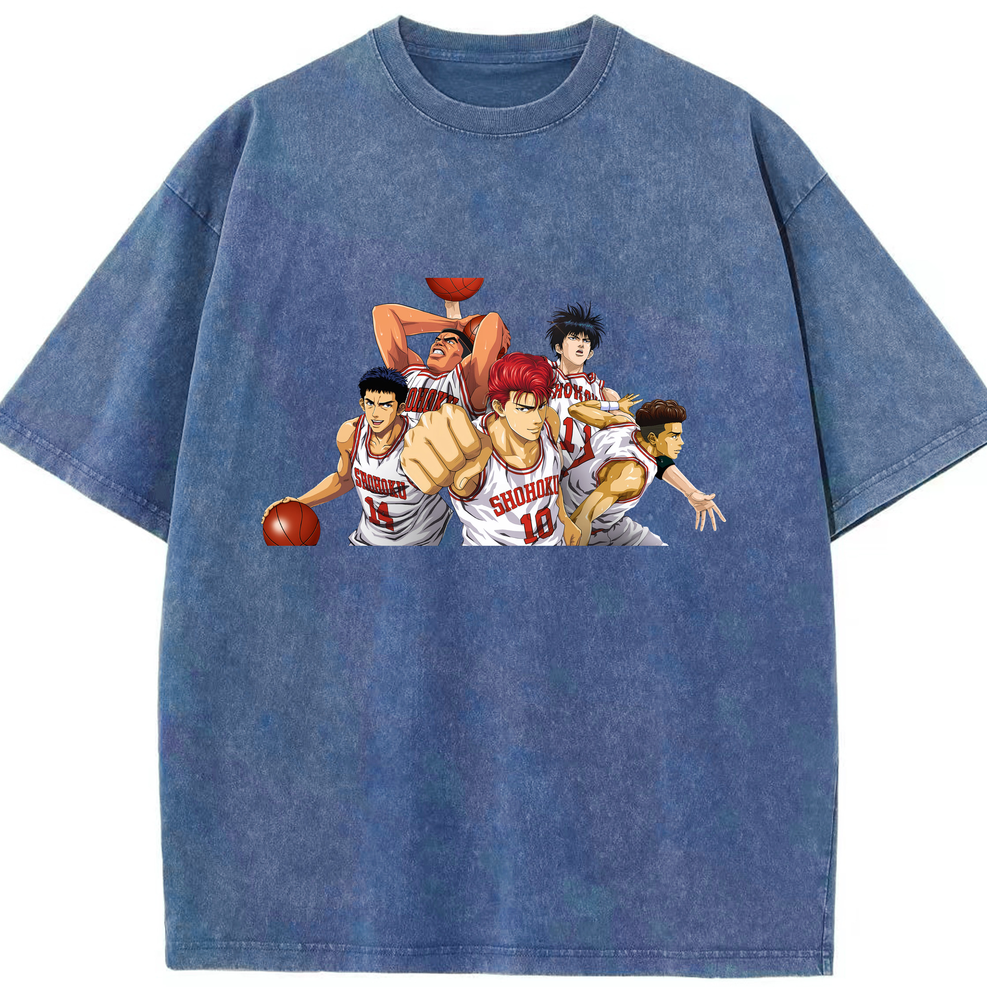 （画像用） SLAM DUNK／スラムダンク 綿100% ヴィンテージ風 半袖Tシャツ（フロントプリント）