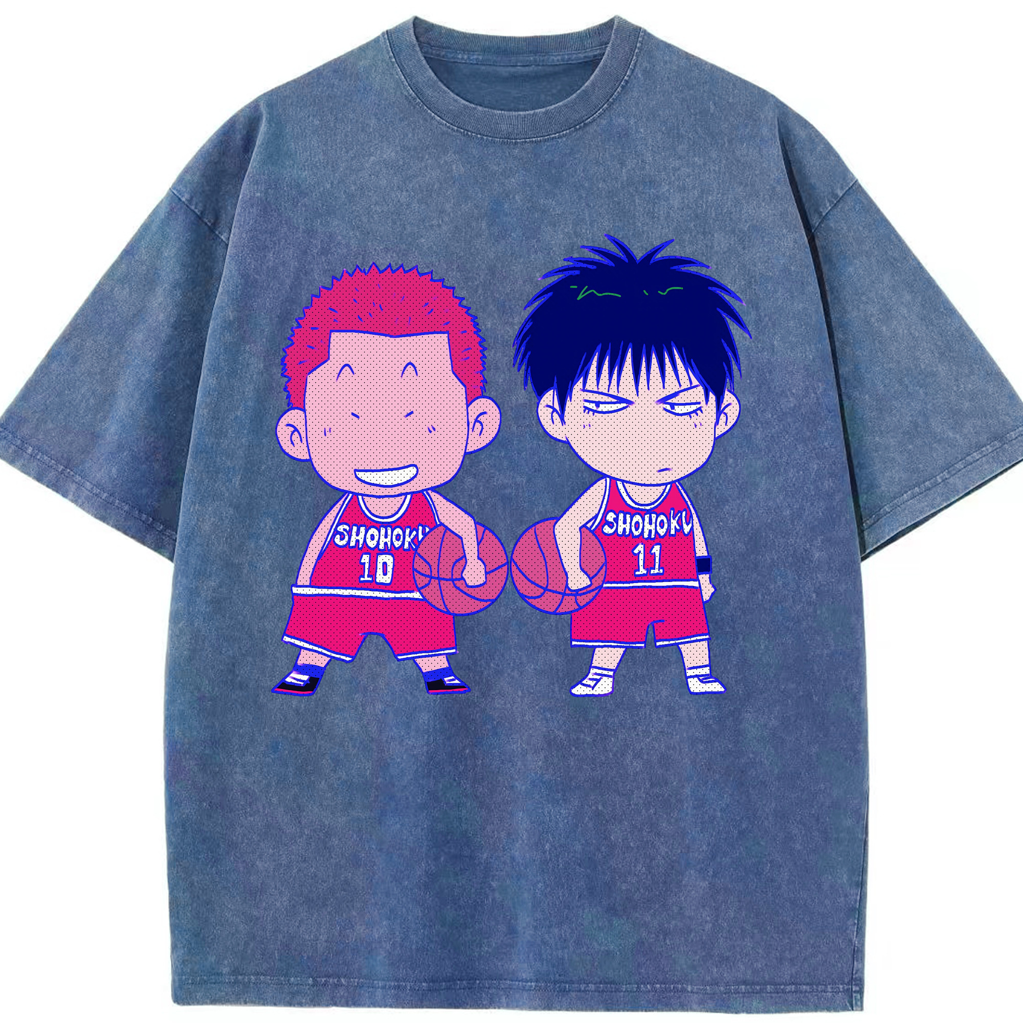 （画像用） SLAM DUNK／スラムダンク 綿100% ヴィンテージ風 半袖Tシャツ（フロントプリント）