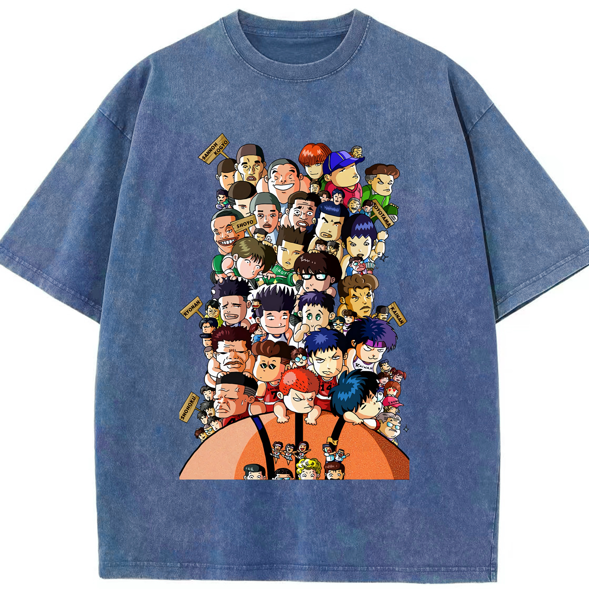 （画像用） SLAM DUNK／スラムダンク 綿100% ヴィンテージ風 半袖Tシャツ（フロントプリント）