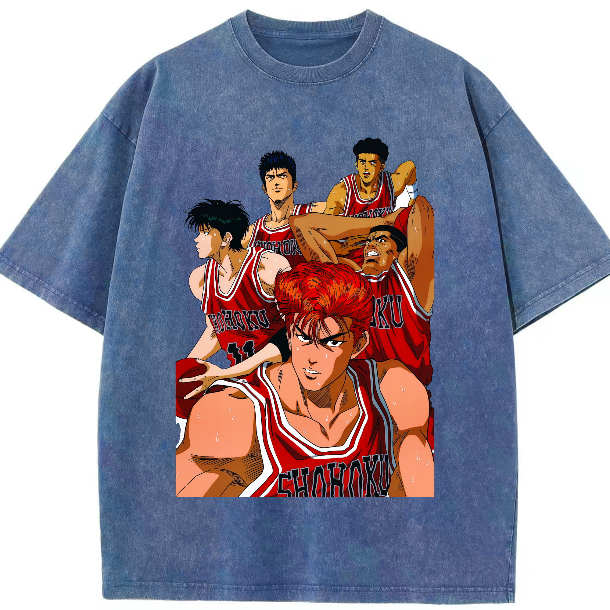 （画像用） SLAM DUNK／スラムダンク 綿100% ヴィンテージ風 半袖Tシャツ（フロントプリント）