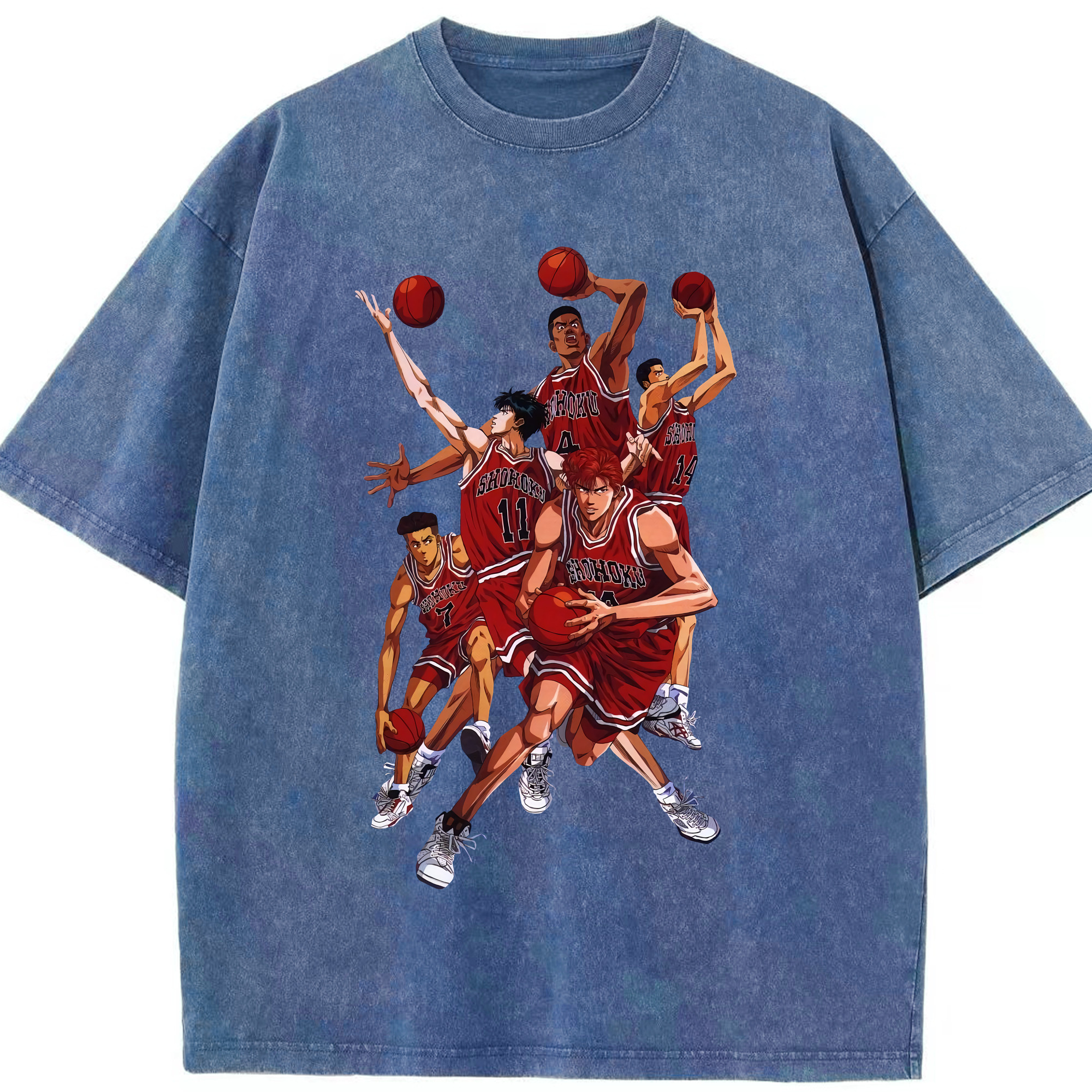 （画像用） SLAM DUNK／スラムダンク 綿100% ヴィンテージ風 半袖Tシャツ（フロントプリント）
