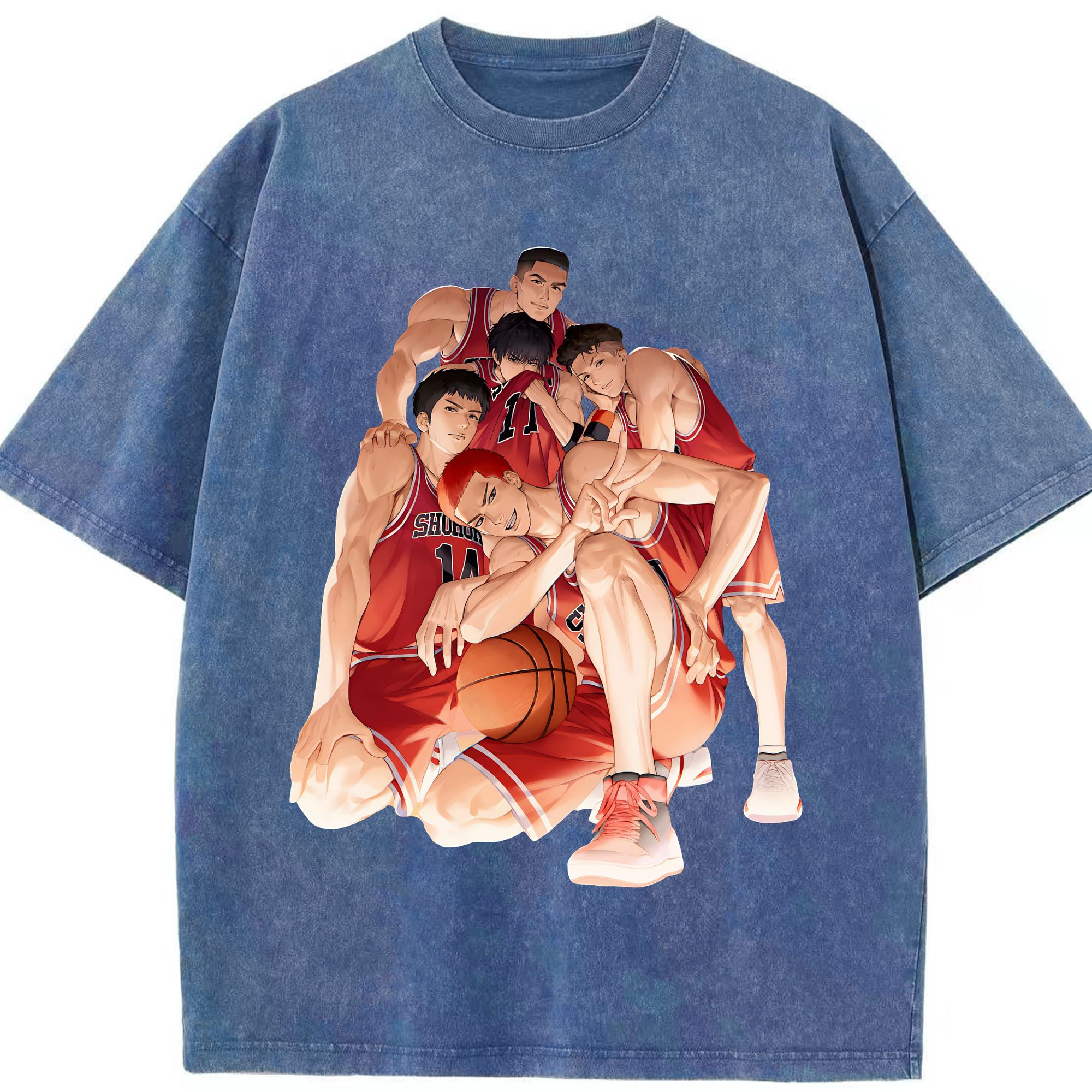 （画像用） SLAM DUNK／スラムダンク 綿100% ヴィンテージ風 半袖Tシャツ（フロントプリント）