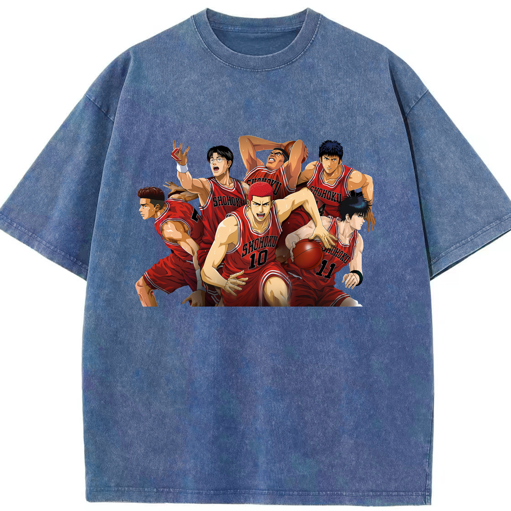 （画像用） SLAM DUNK／スラムダンク 綿100% ヴィンテージ風 半袖Tシャツ（フロントプリント）