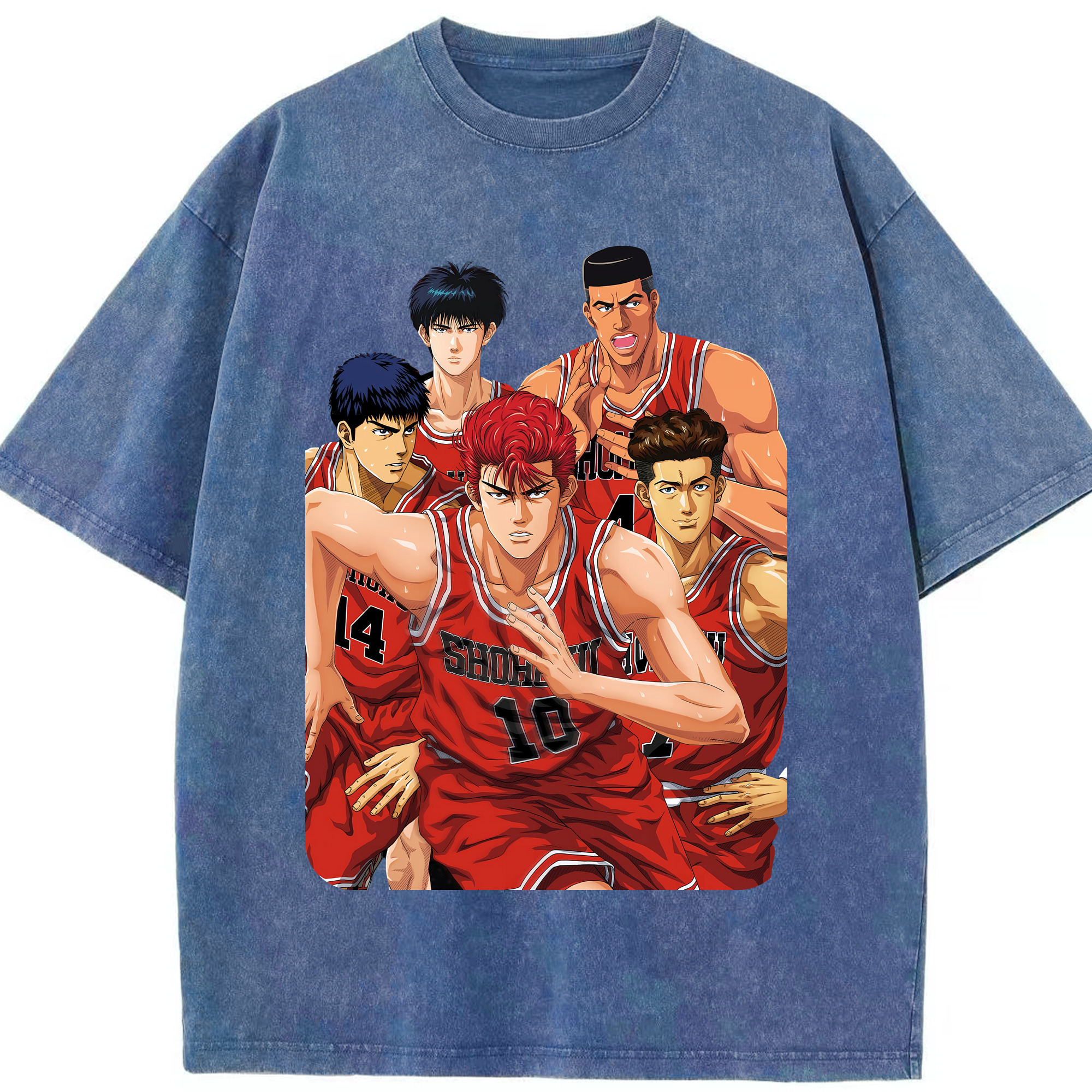（画像用） SLAM DUNK／スラムダンク 綿100% ヴィンテージ風 半袖Tシャツ（フロントプリント）