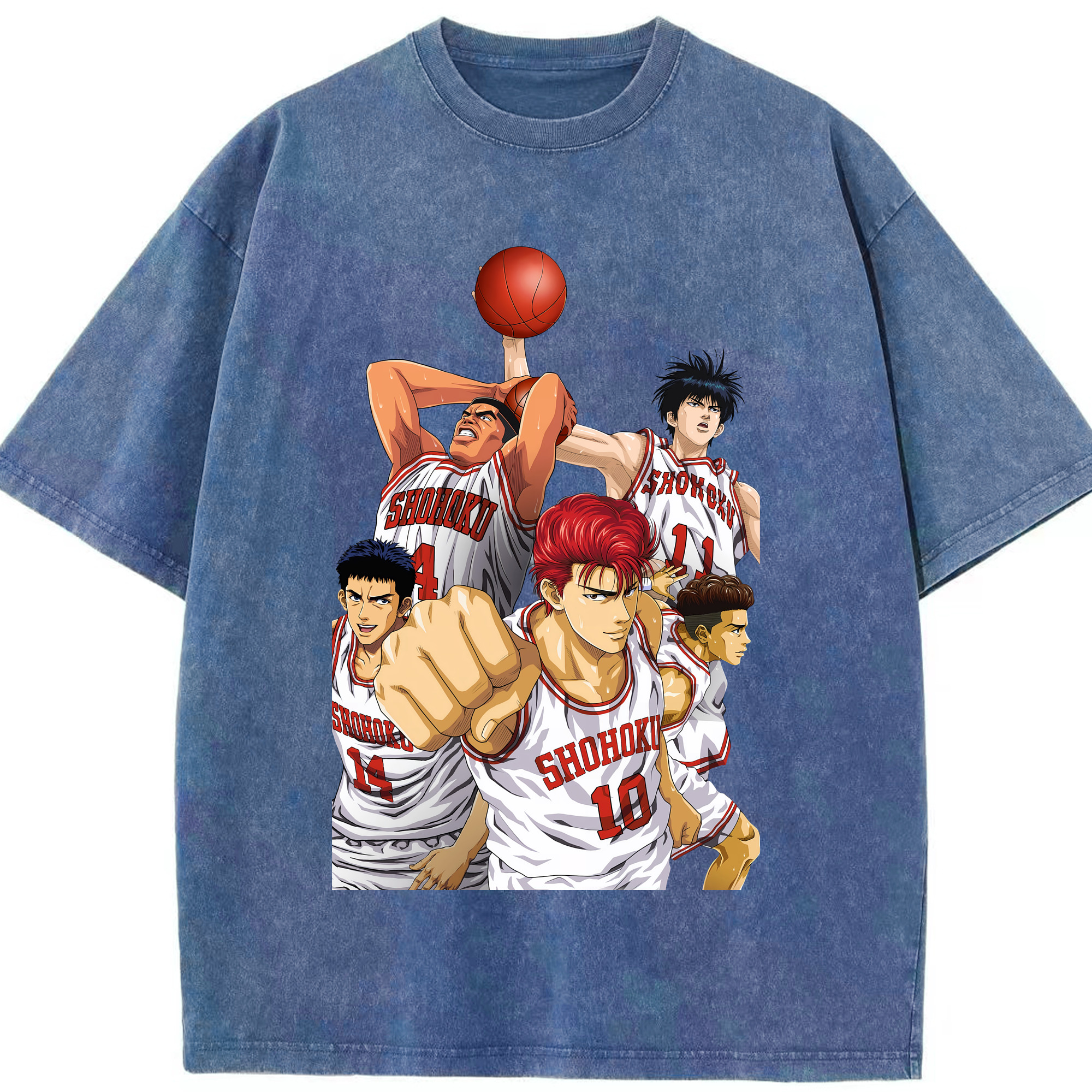 （画像用） SLAM DUNK／スラムダンク 綿100% ヴィンテージ風 半袖Tシャツ（フロントプリント）