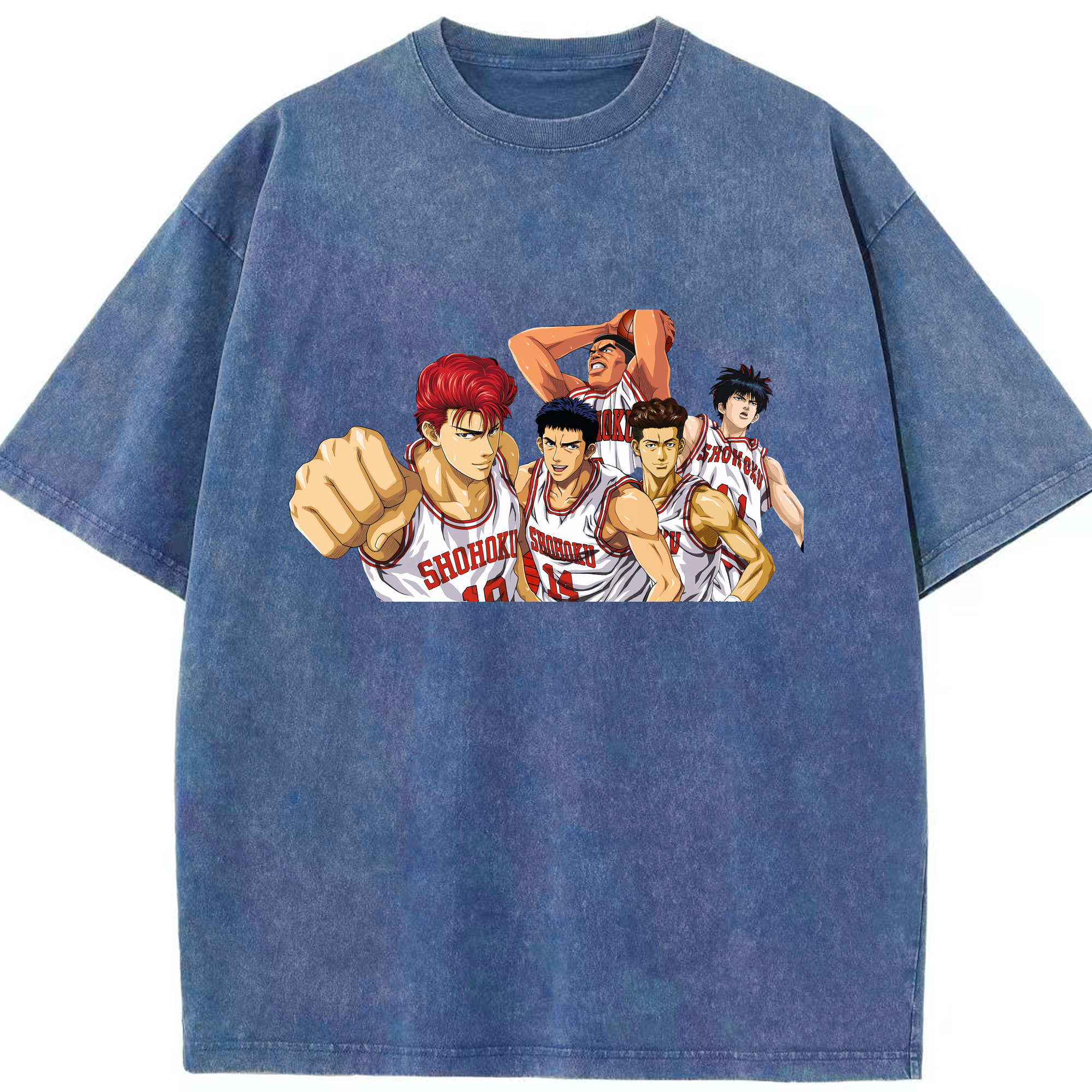 （画像用） SLAM DUNK／スラムダンク 綿100% ヴィンテージ風 半袖Tシャツ（フロントプリント）