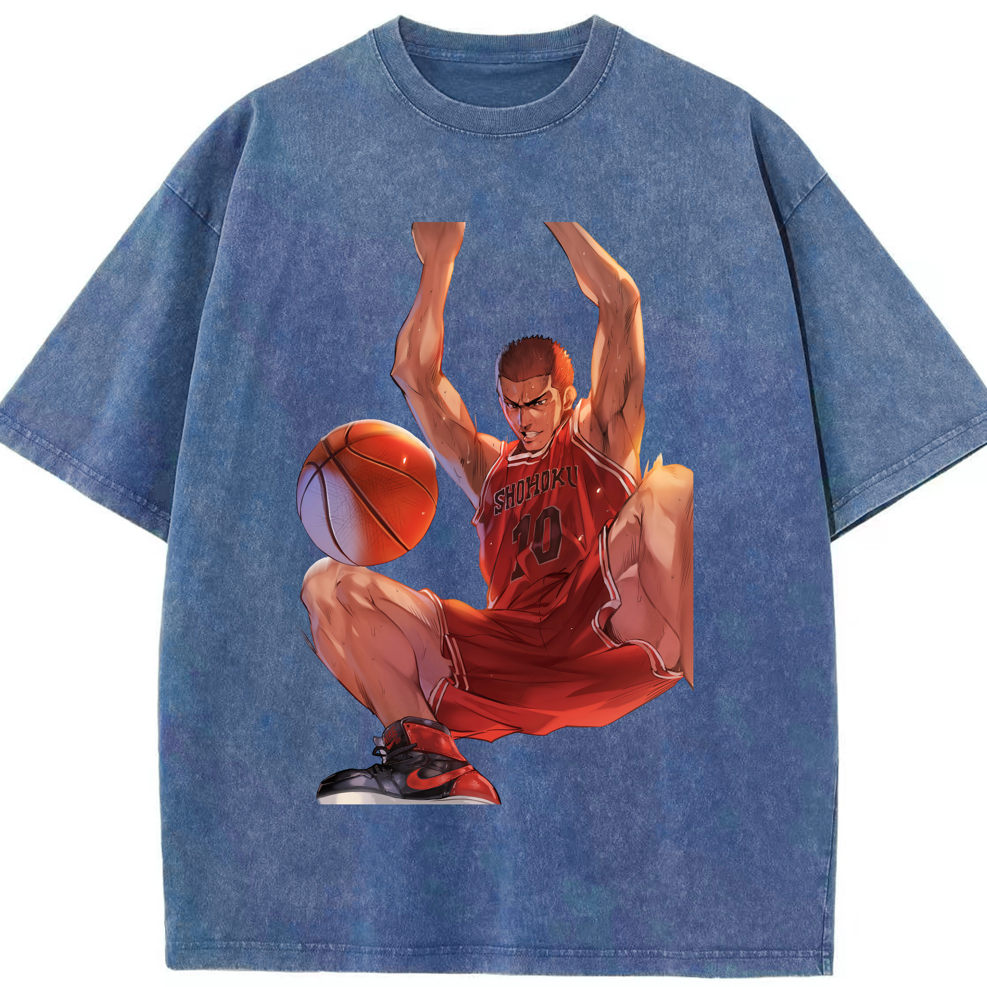 （画像用） SLAM DUNK／スラムダンク 綿100% ヴィンテージ風 半袖Tシャツ（フロントプリント）