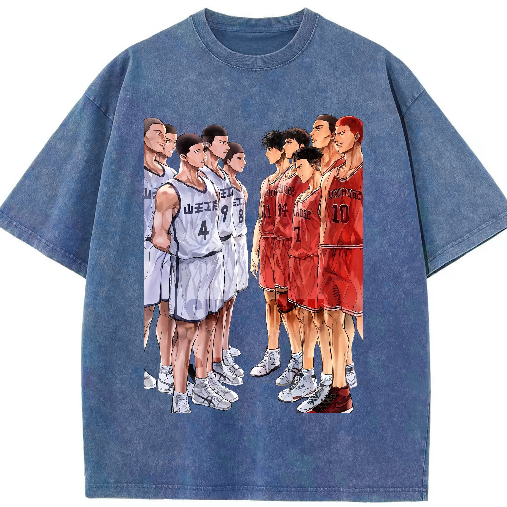 （画像用） SLAM DUNK／スラムダンク 綿100% ヴィンテージ風 半袖Tシャツ（フロントプリント）