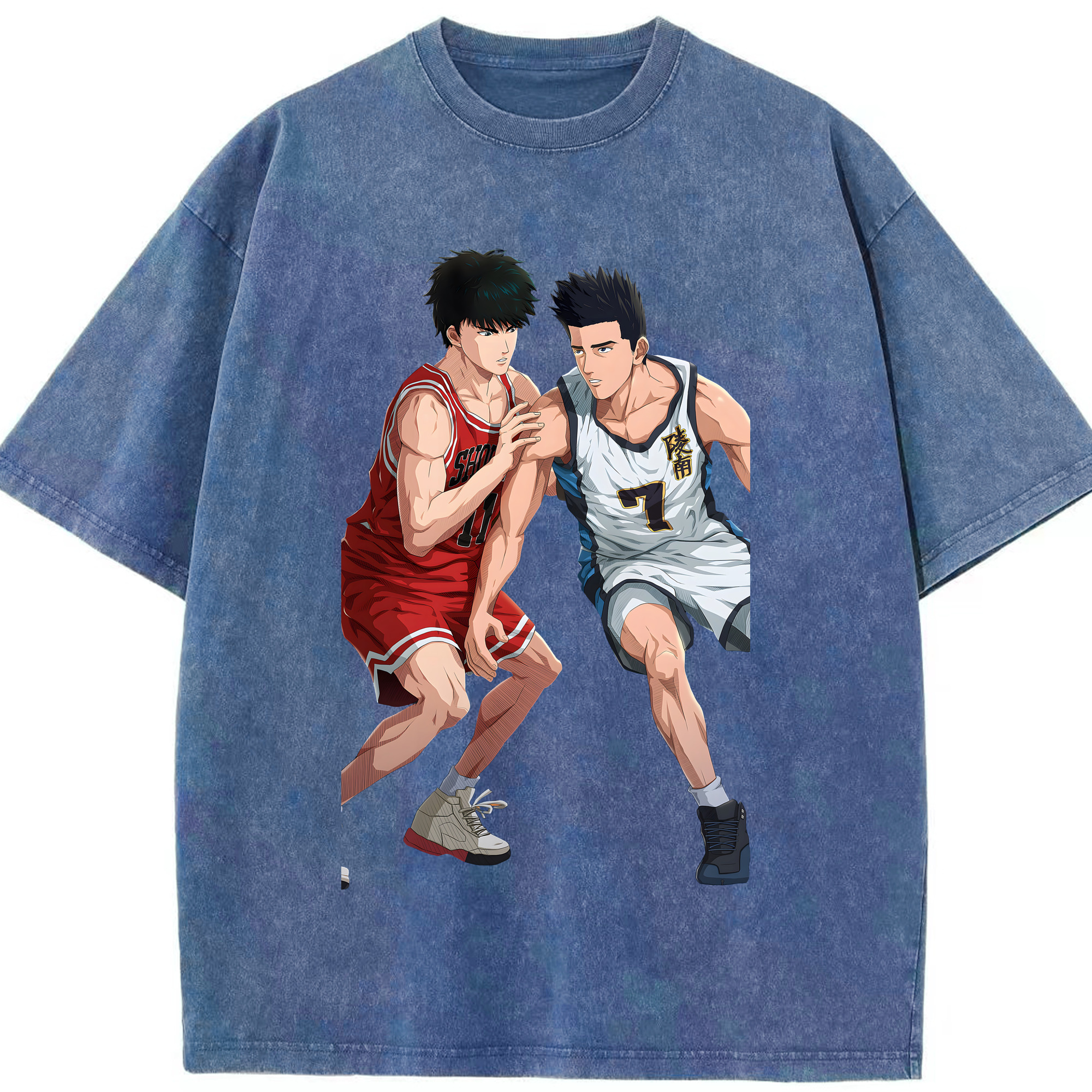 （画像用） SLAM DUNK／スラムダンク 綿100% ヴィンテージ風 半袖Tシャツ（フロントプリント）
