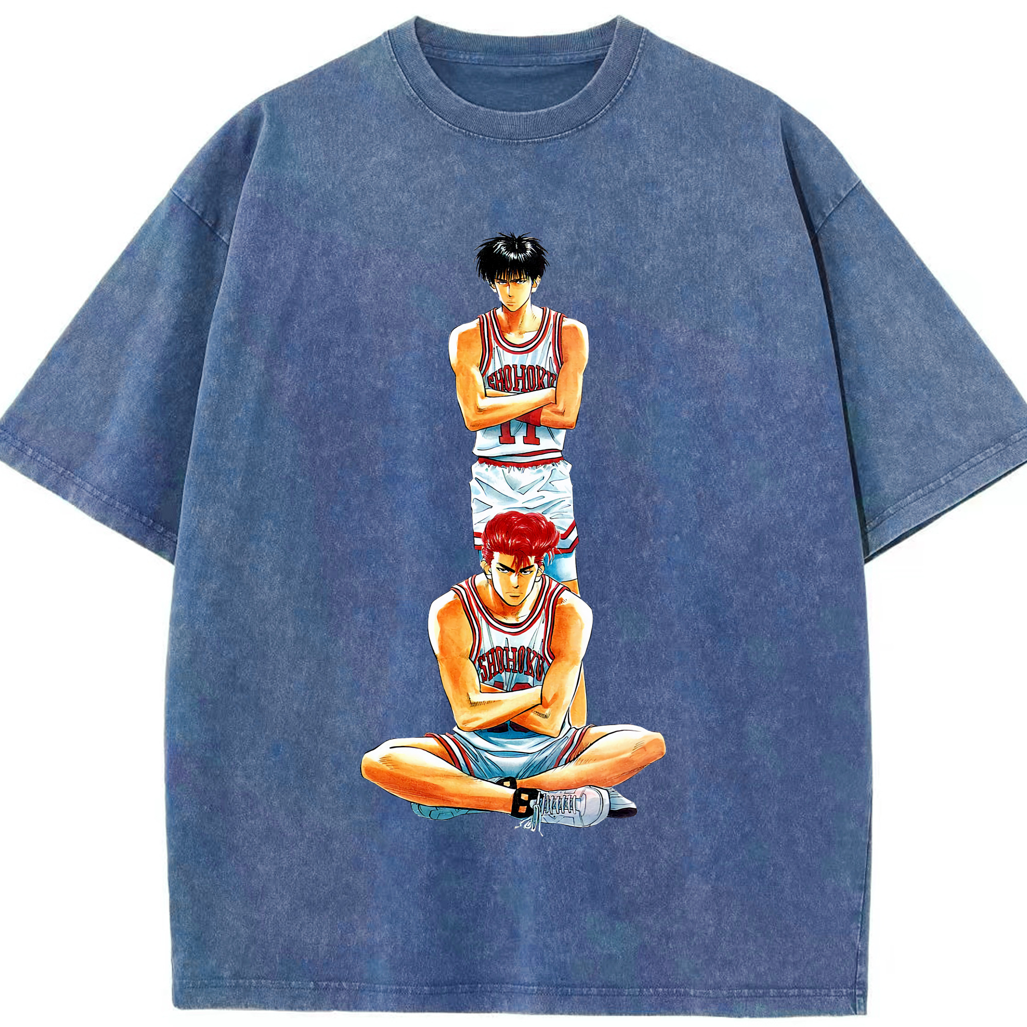 （画像用） SLAM DUNK／スラムダンク 綿100% ヴィンテージ風 半袖Tシャツ（フロントプリント）