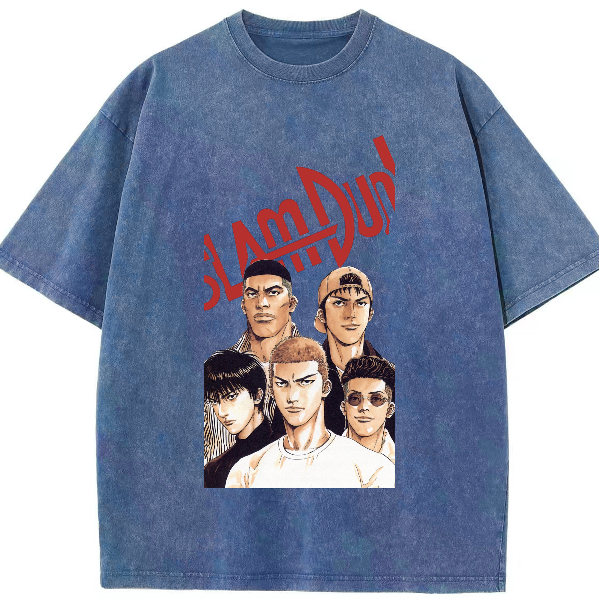 （画像用） SLAM DUNK／スラムダンク 綿100% ヴィンテージ風 半袖Tシャツ（フロントプリント）