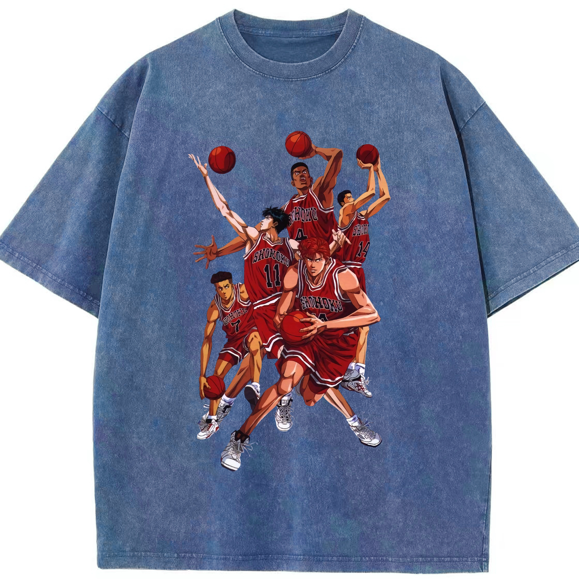 （画像用） SLAM DUNK／スラムダンク 綿100% ヴィンテージ風 半袖Tシャツ（フロントプリント）