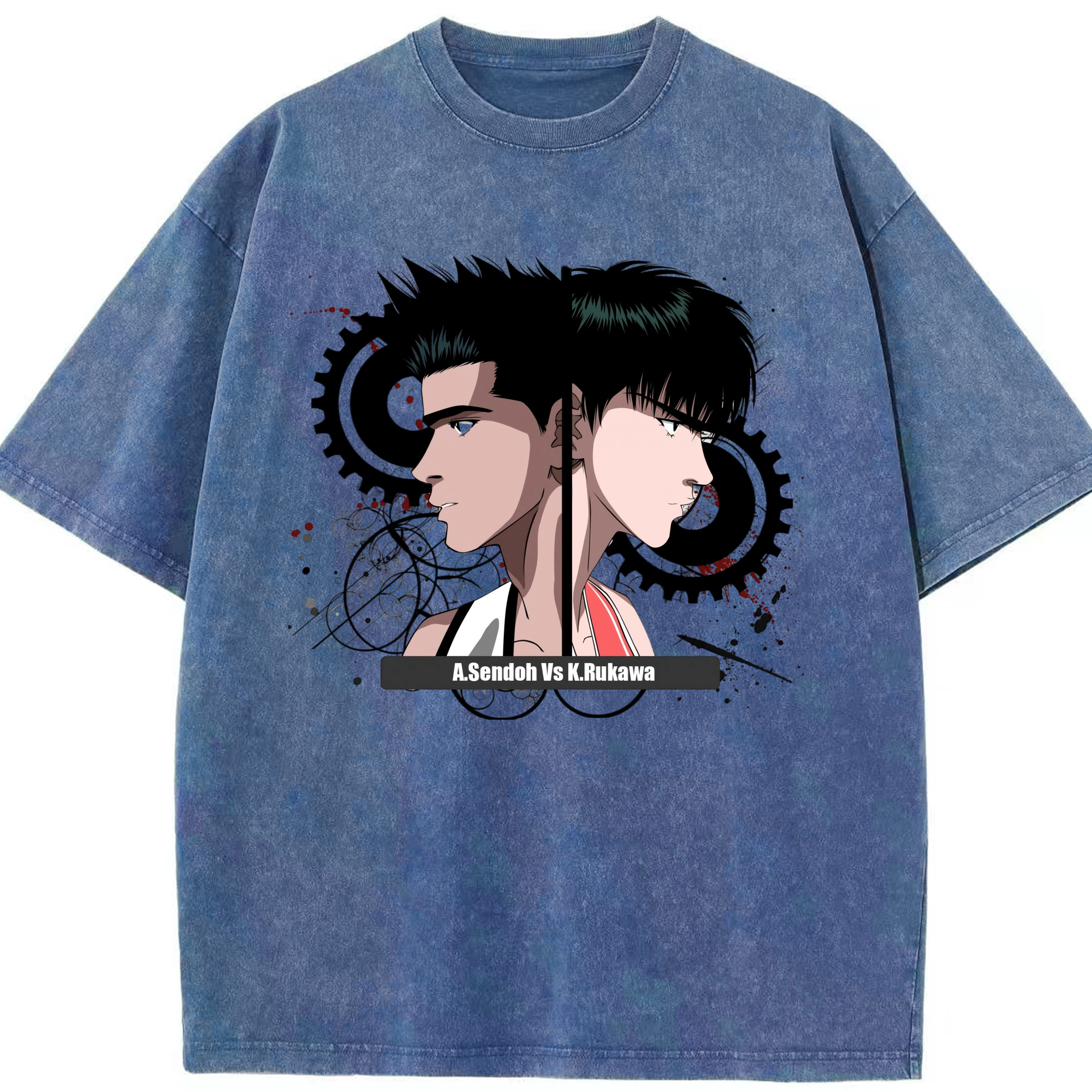 （画像用） SLAM DUNK／スラムダンク 綿100% ヴィンテージ風 半袖Tシャツ（フロントプリント）