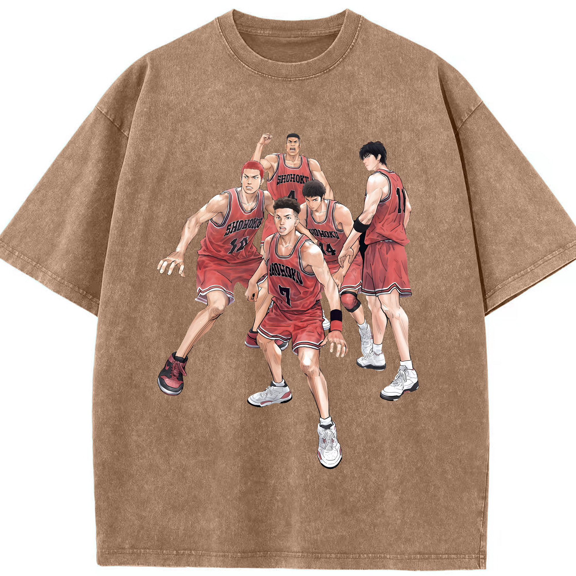 （画像用） SLAM DUNK／スラムダンク 綿100% ヴィンテージ風 半袖Tシャツ（フロントプリント）
