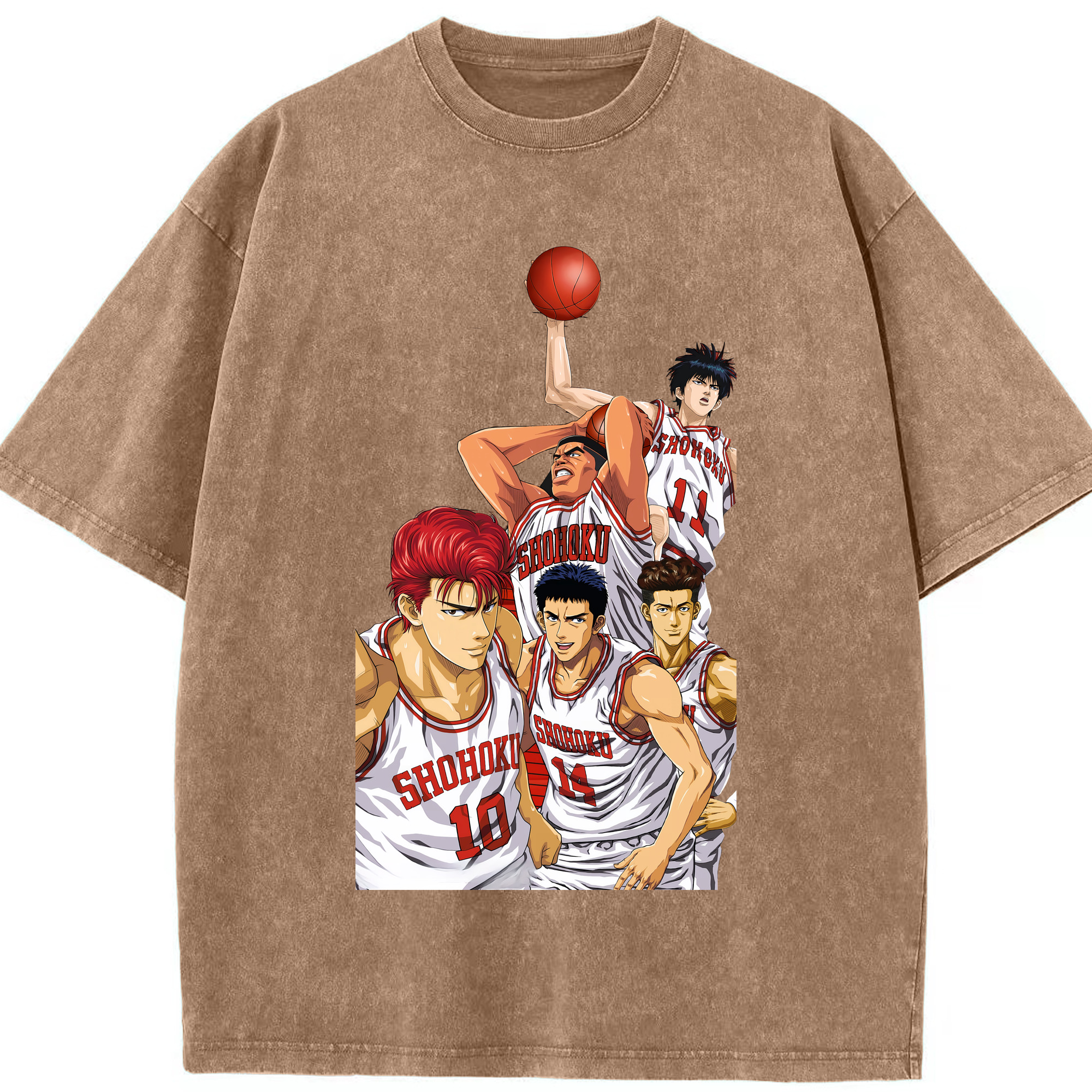 （画像用） SLAM DUNK／スラムダンク 綿100% ヴィンテージ風 半袖Tシャツ（フロントプリント）
